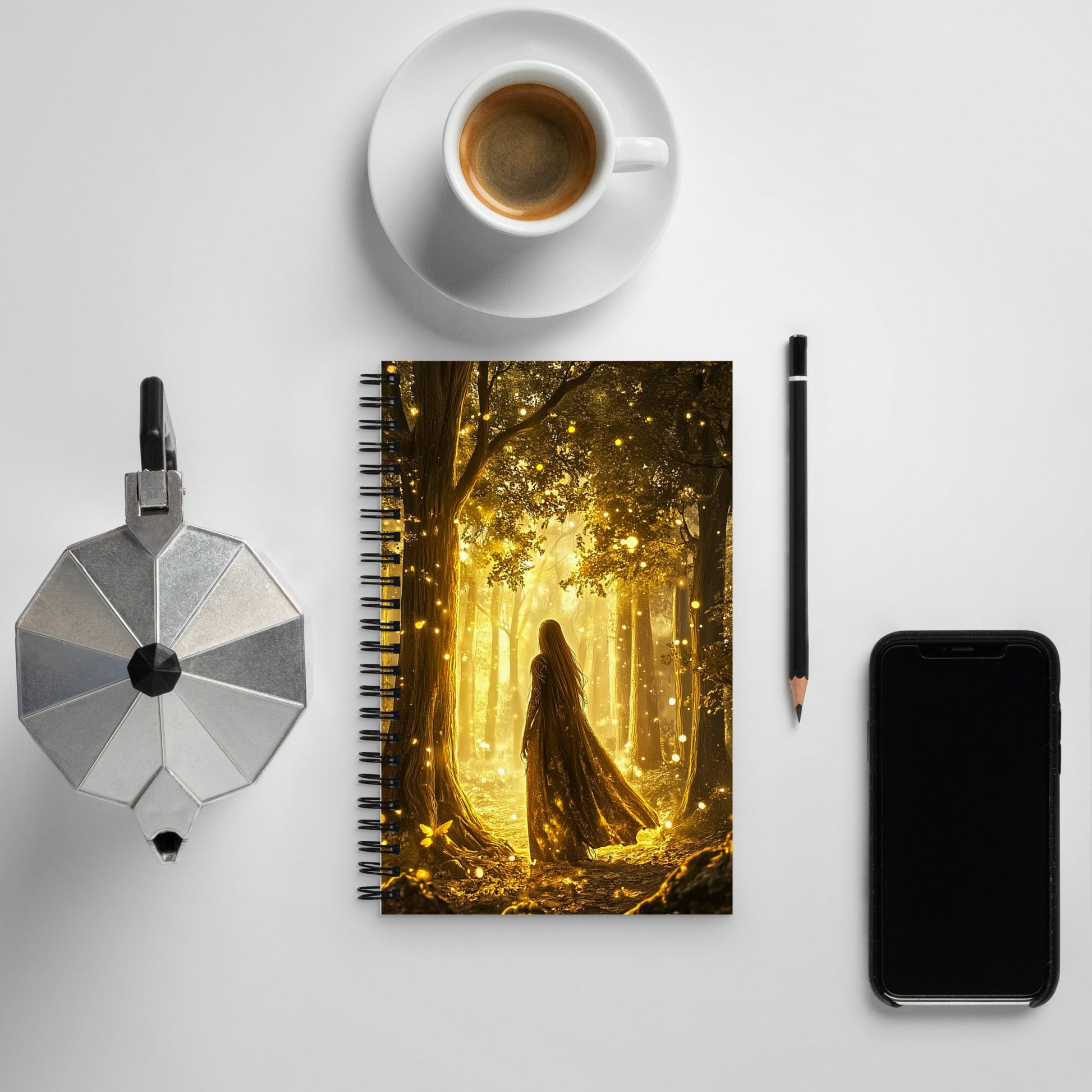 Golden Enchantment Spiral Notebook - Mythic Jheyz Collection - BBairt