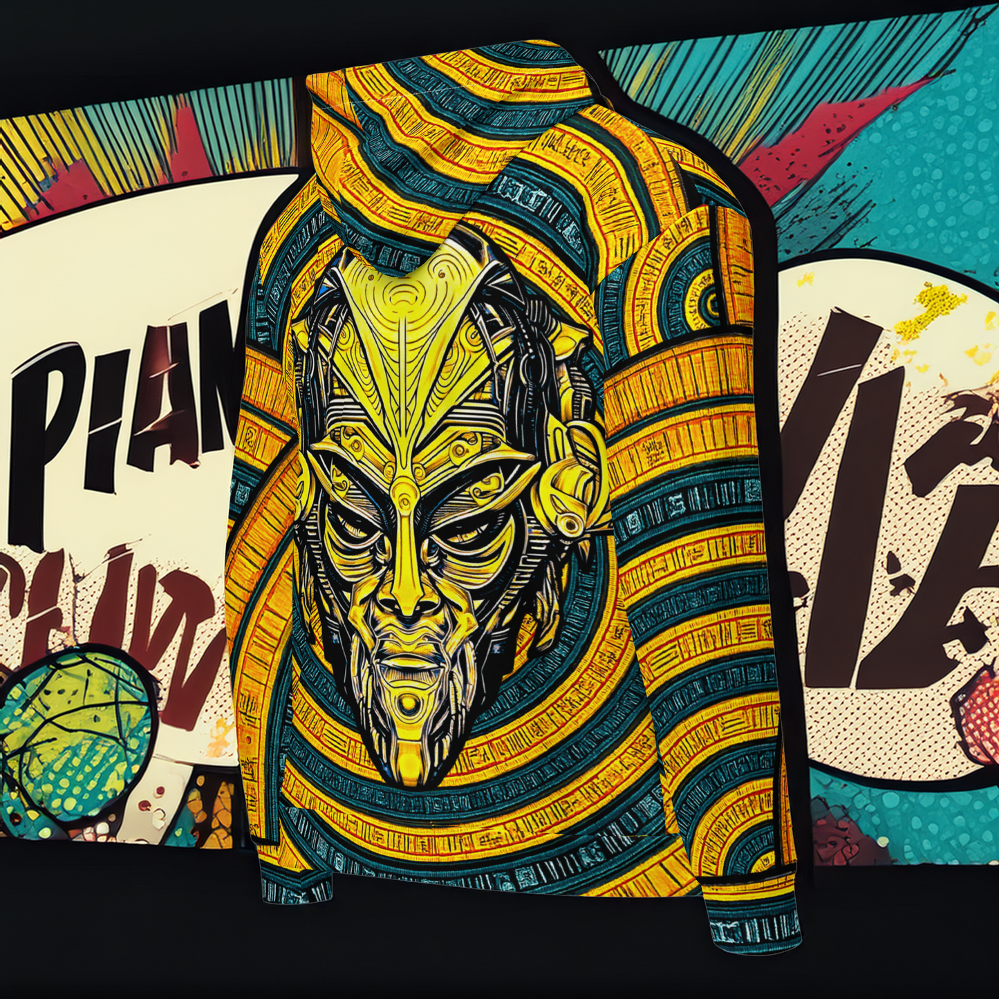 The Mask of Wisdom: Alden - Unisex All-Over Print Zip Hoodie