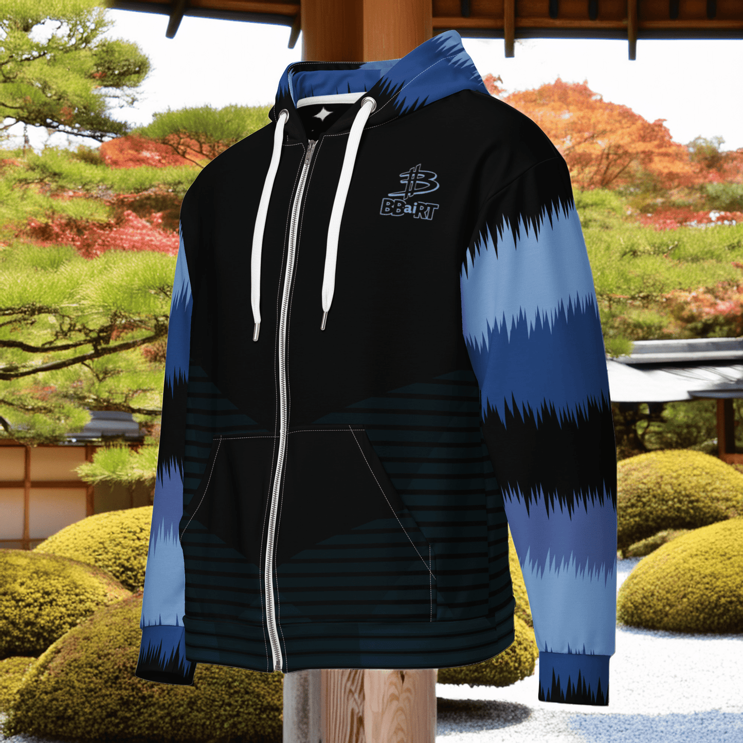 Kai the Cyber Ronin - Unisex All - Over Print Zip Hoodie - BBairt