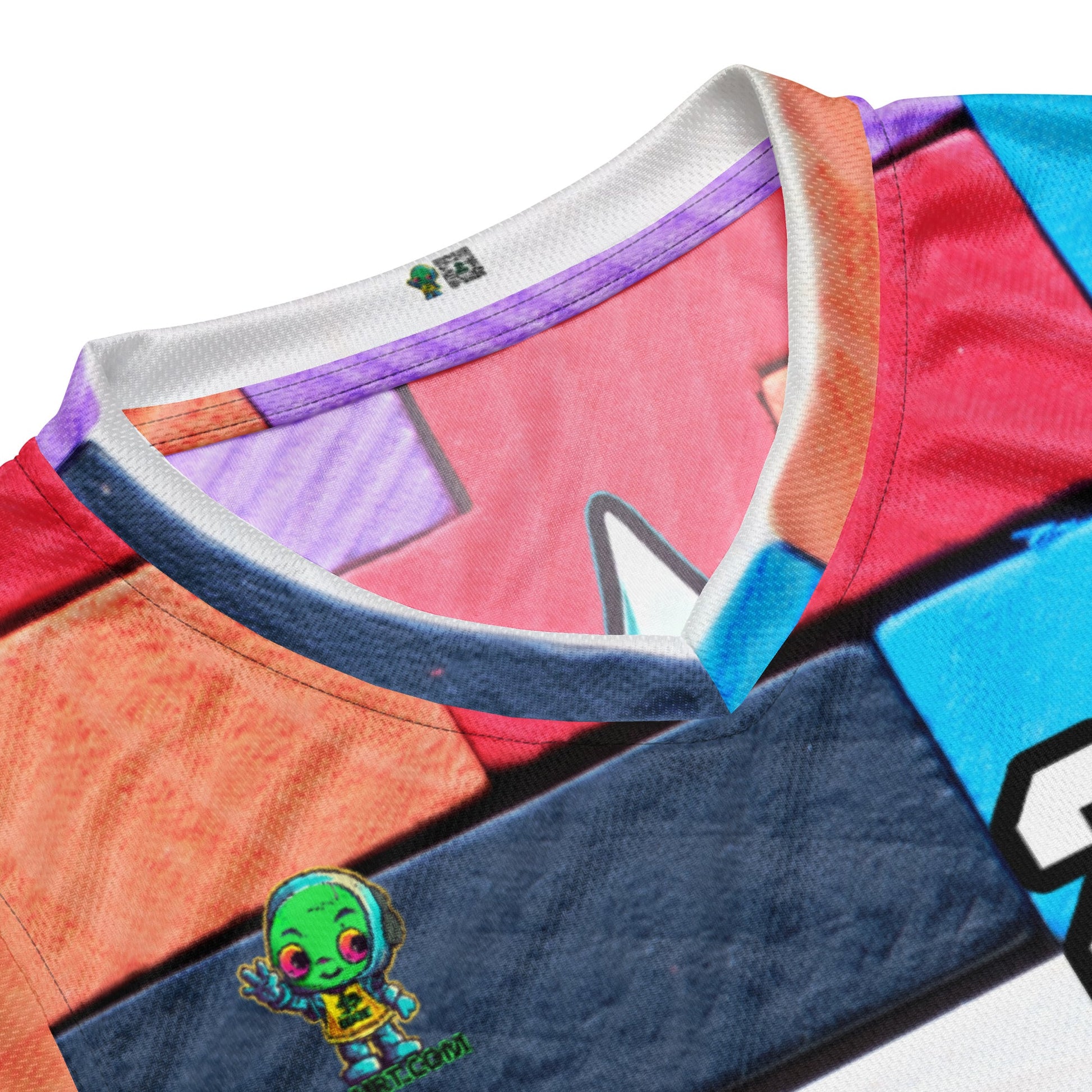Kind Claw - Recycled unisex basketball jersey - Block Fusion Colorway - BBairt