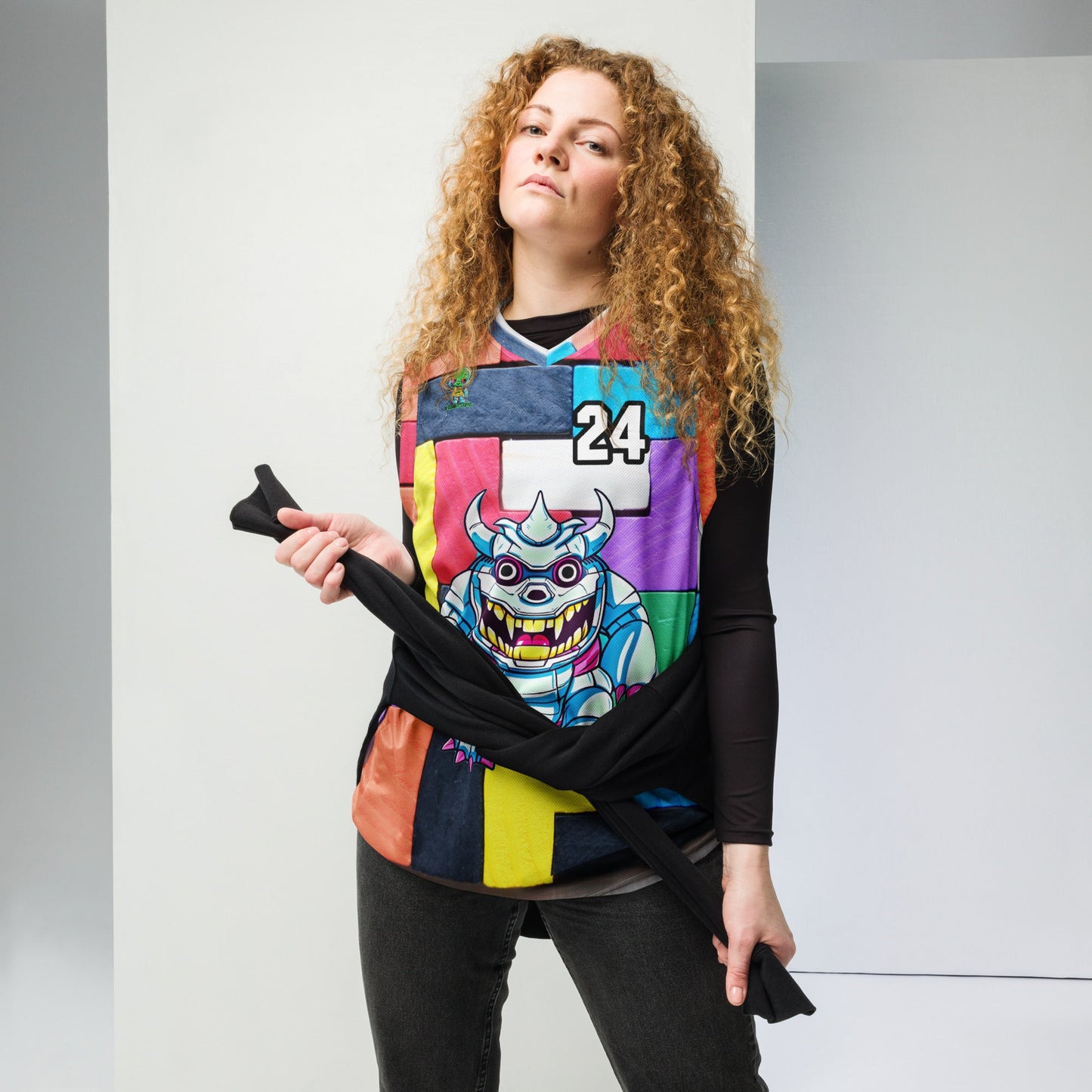Kind Claw - Recycled unisex basketball jersey - Block Fusion Colorway - BBairt