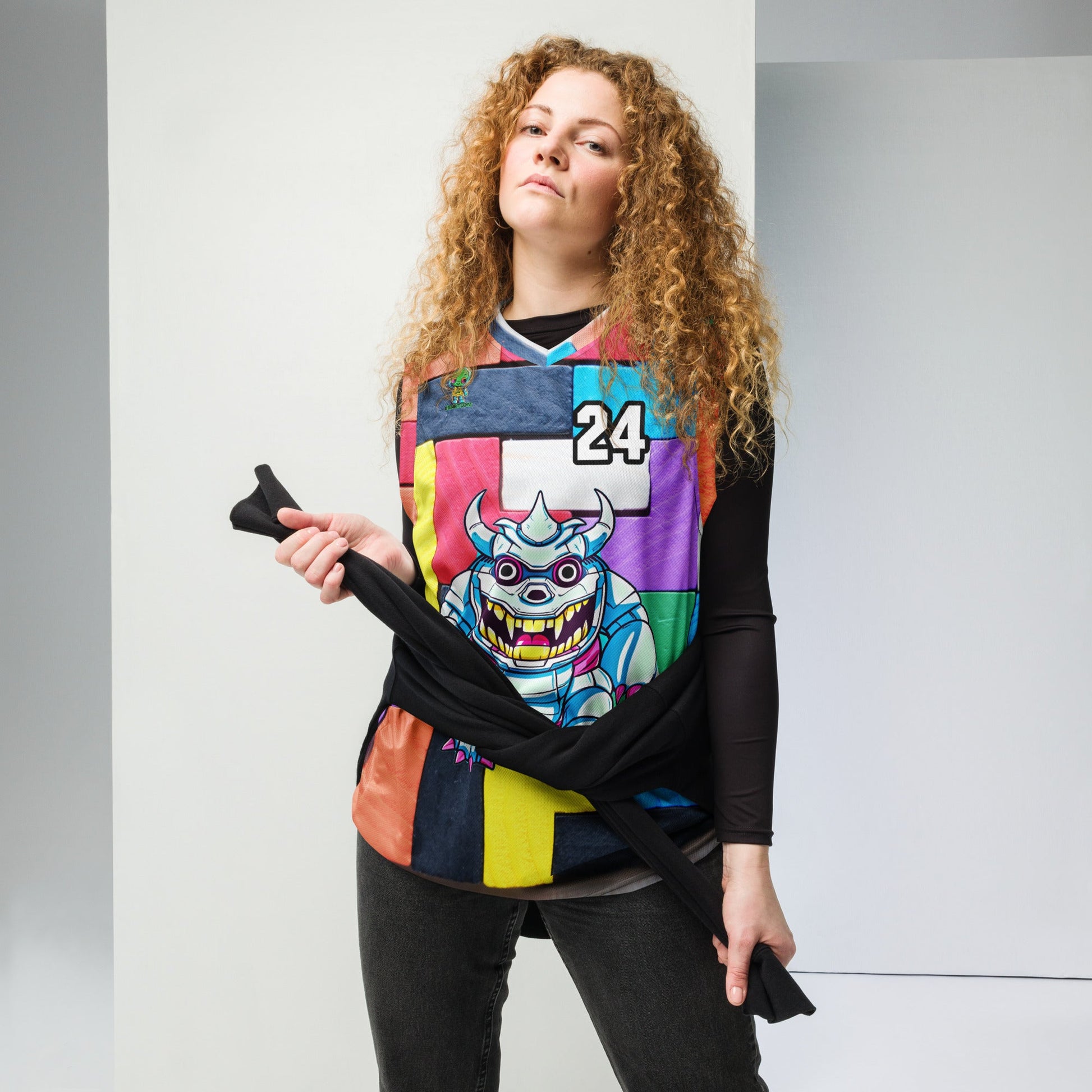 Kind Claw - Recycled unisex basketball jersey - Block Fusion Colorway - BBairt
