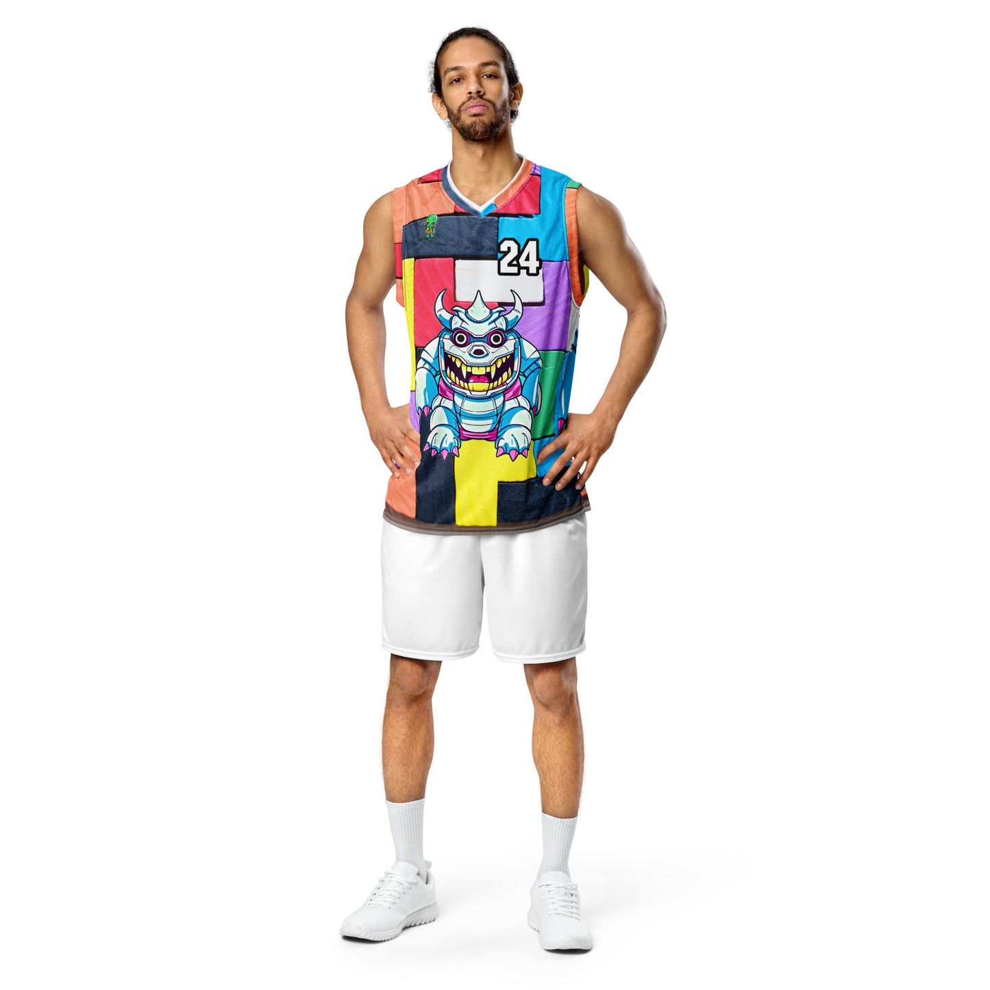 Kind Claw - Recycled unisex basketball jersey - Block Fusion Colorway - BBairt