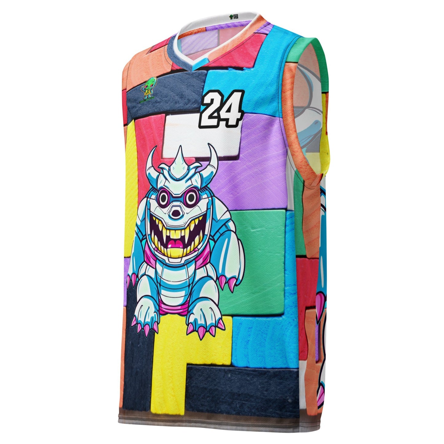 Kind Claw - Recycled unisex basketball jersey - Block Fusion Colorway - BBairt