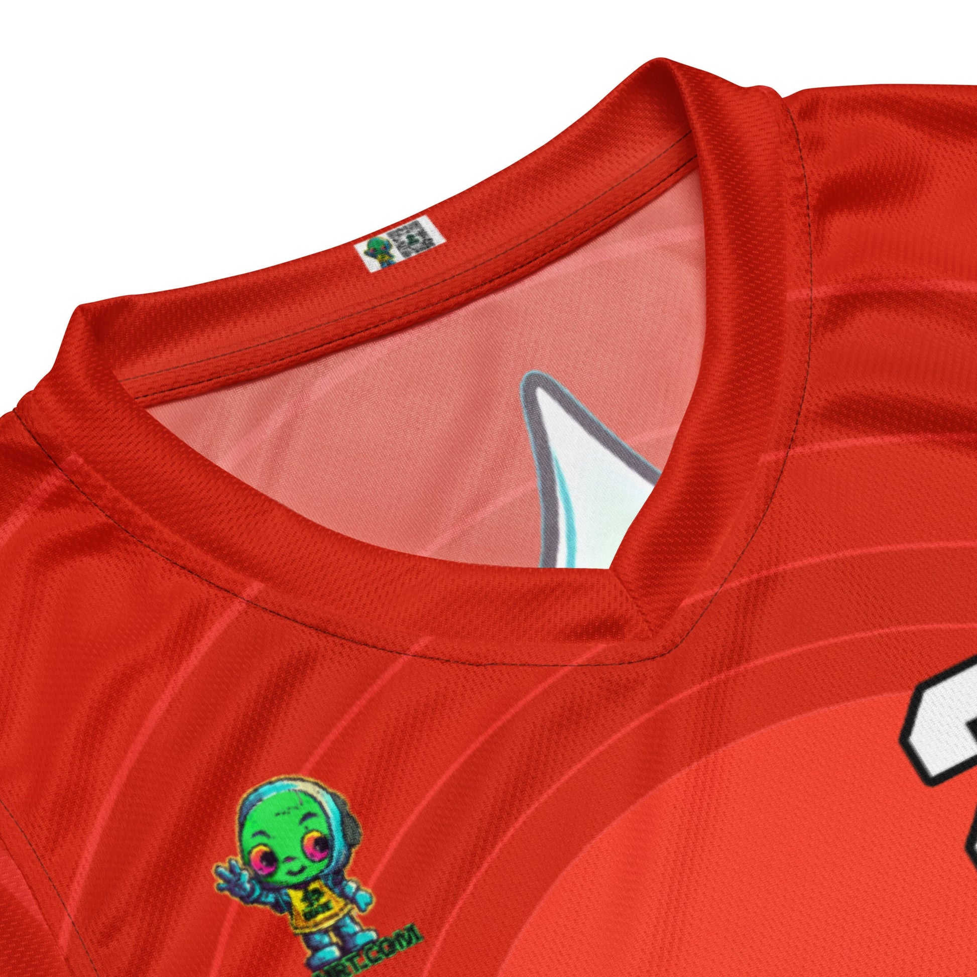 Kind Claw - Recycled unisex basketball jersey - Crimson Vortex Colorway - BBairt