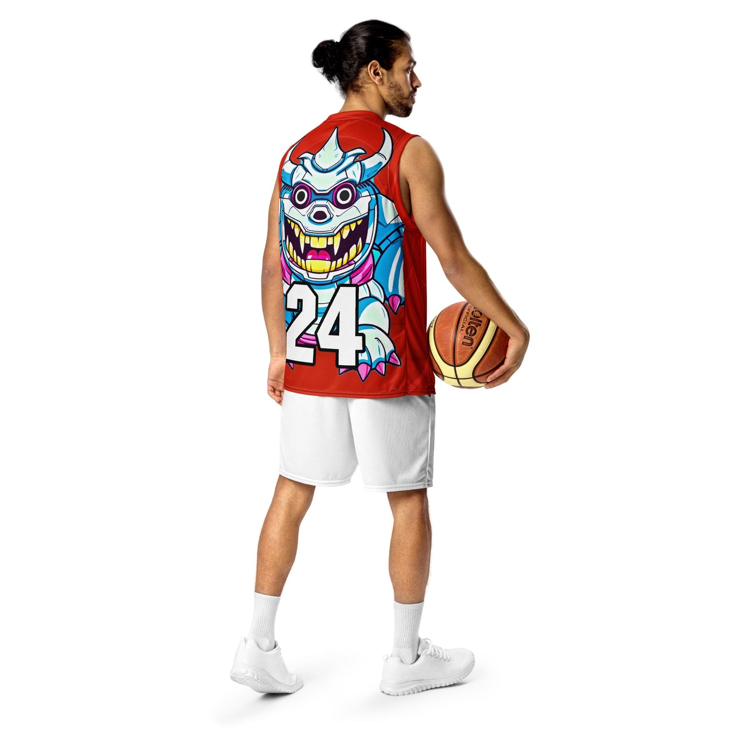 Kind Claw - Recycled unisex basketball jersey - Crimson Vortex Colorway - BBairt