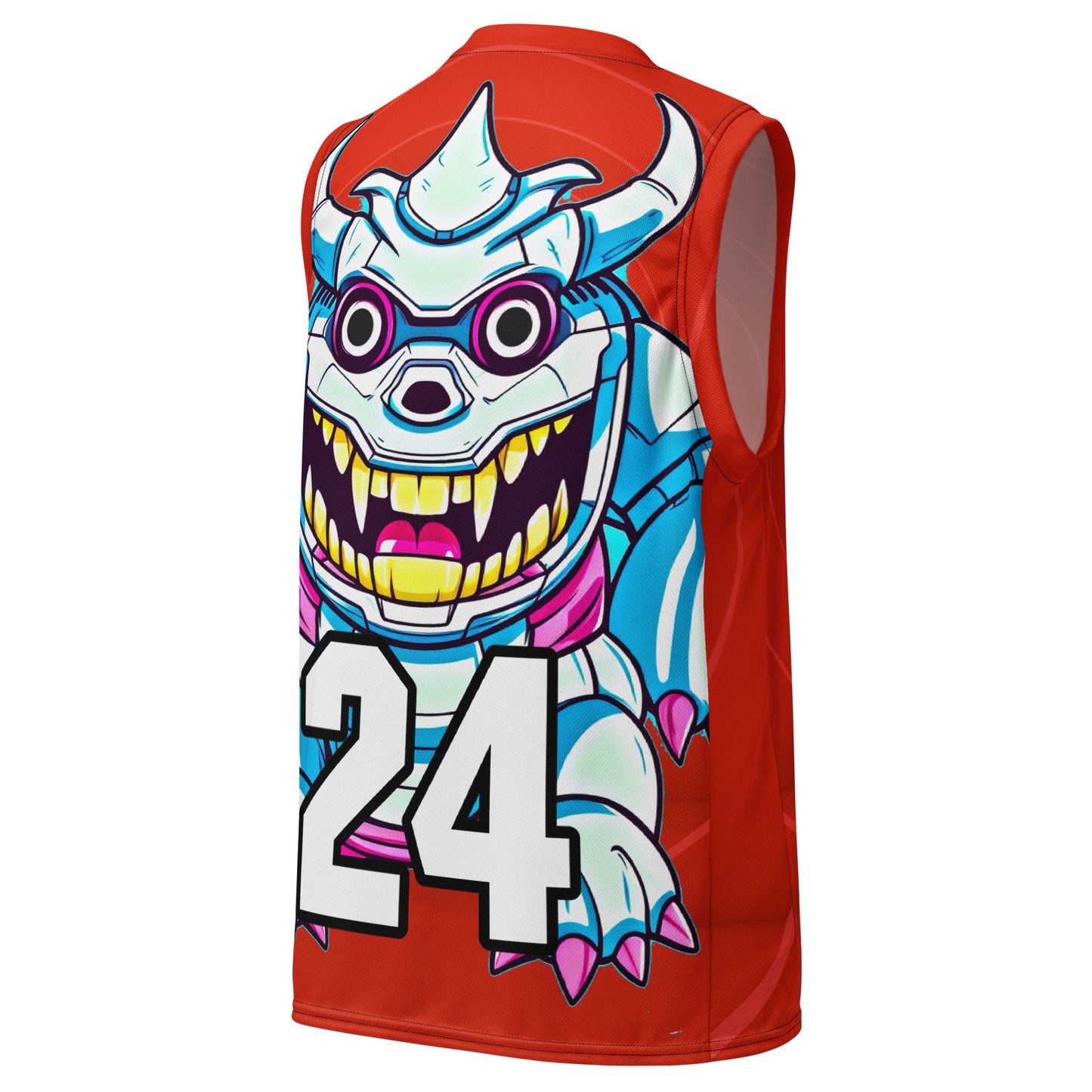 Kind Claw - Recycled unisex basketball jersey - Crimson Vortex Colorway - BBairt