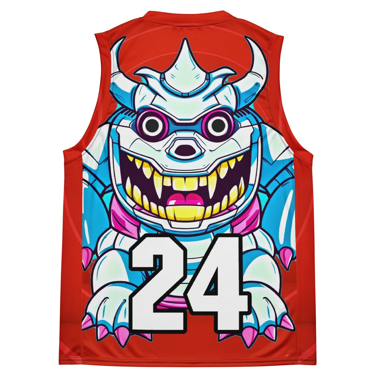 Kind Claw - Recycled unisex basketball jersey - Crimson Vortex Colorway - BBairt
