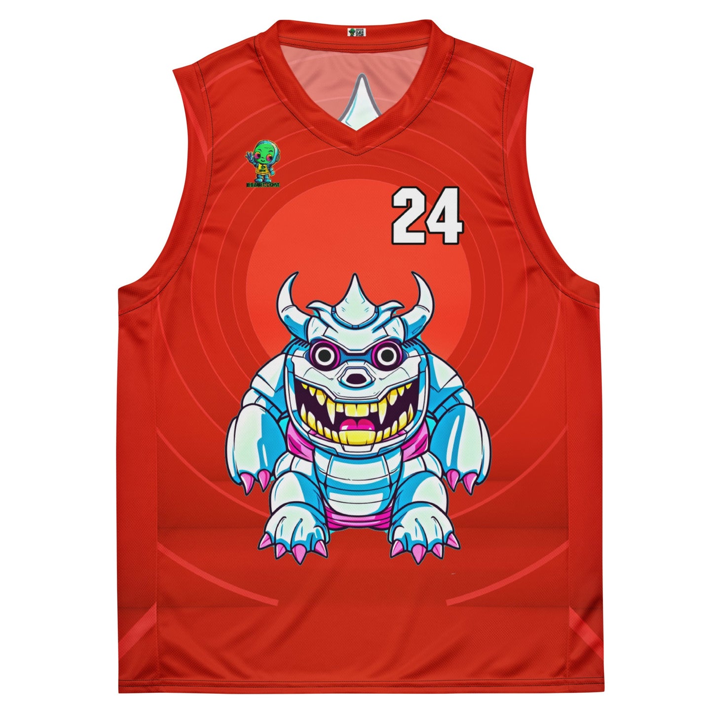 Kind Claw - Recycled unisex basketball jersey - Crimson Vortex Colorway - BBairt
