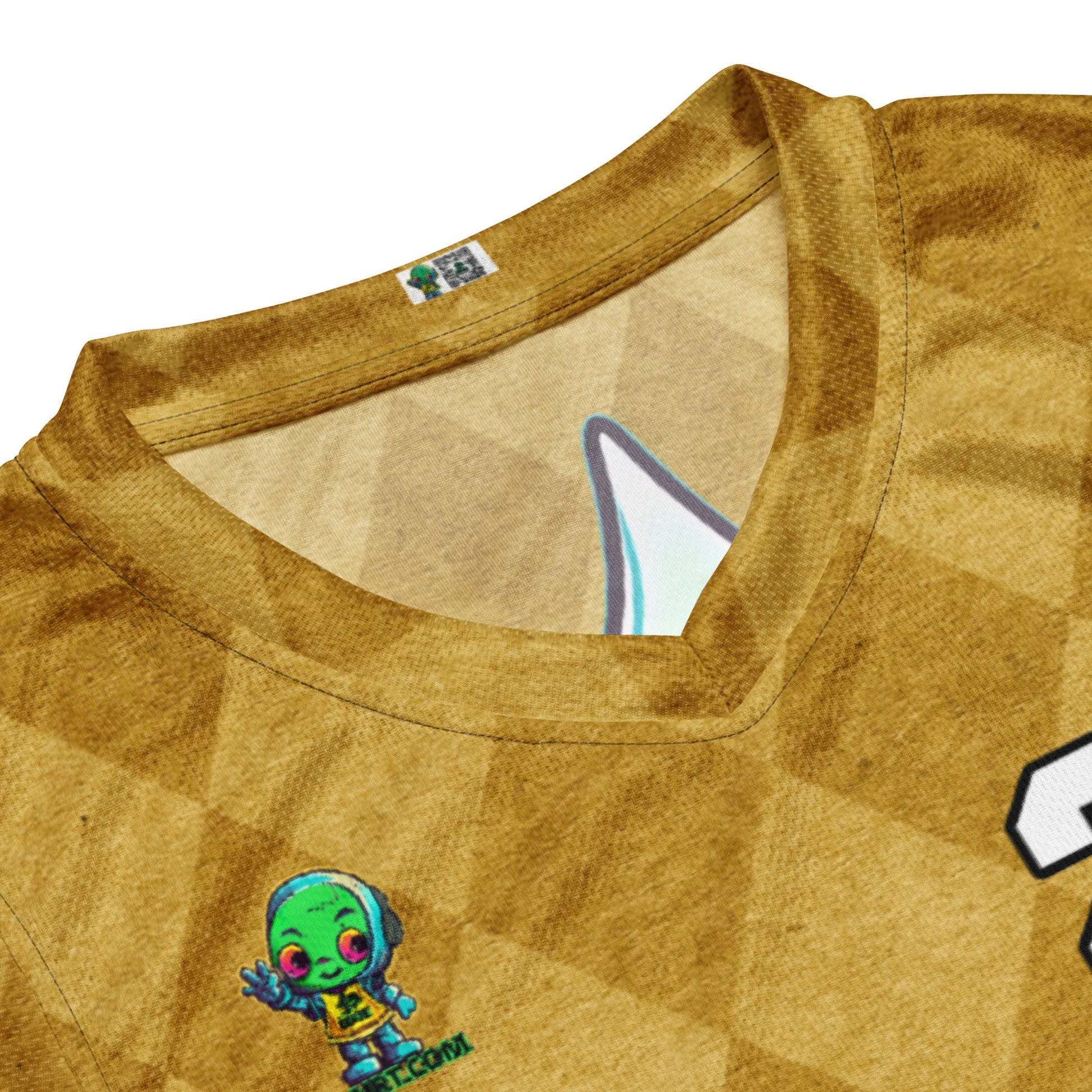 Kind Claw - Recycled unisex basketball jersey - Golden Argyle Colorway - BBairt