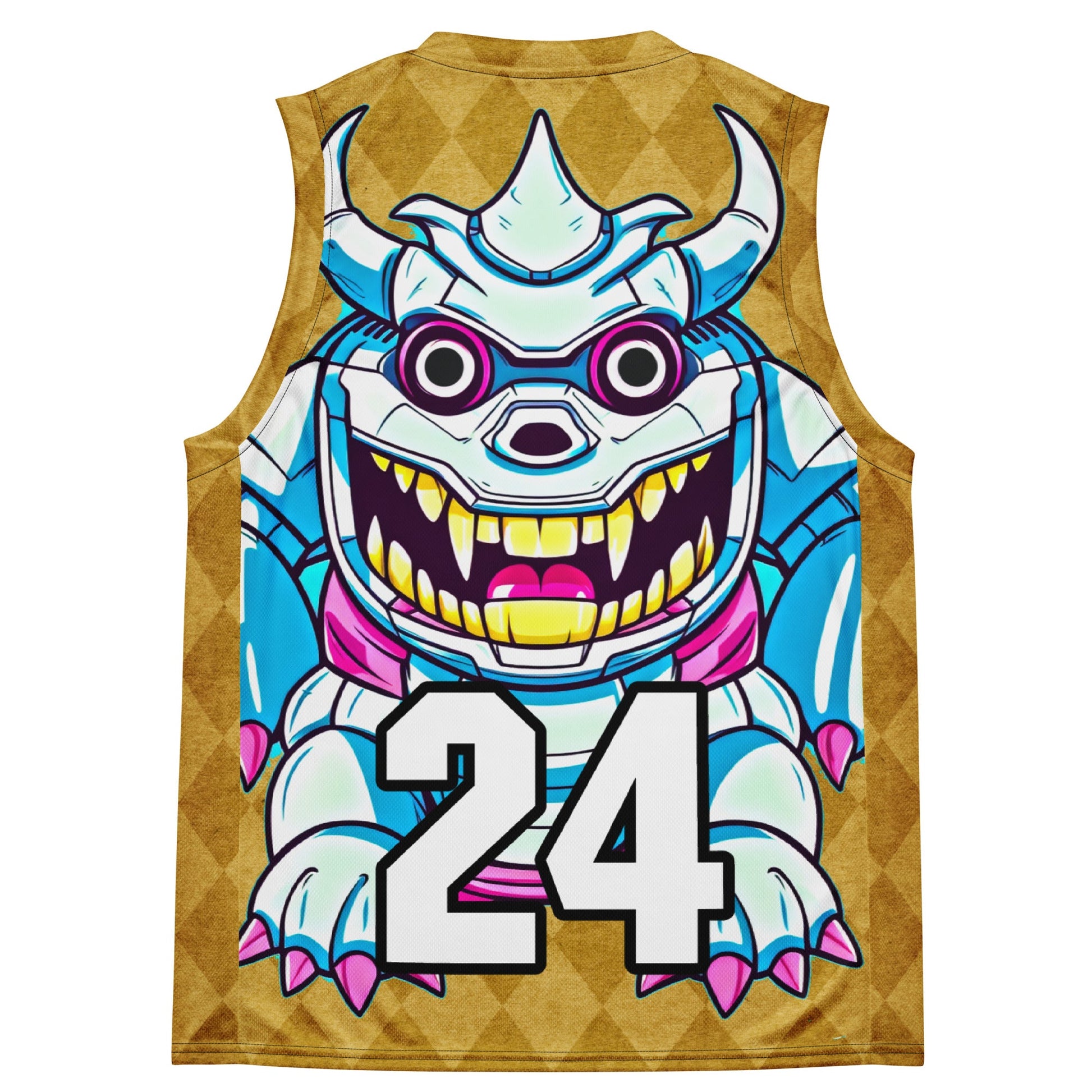 Kind Claw - Recycled unisex basketball jersey - Golden Argyle Colorway - BBairt