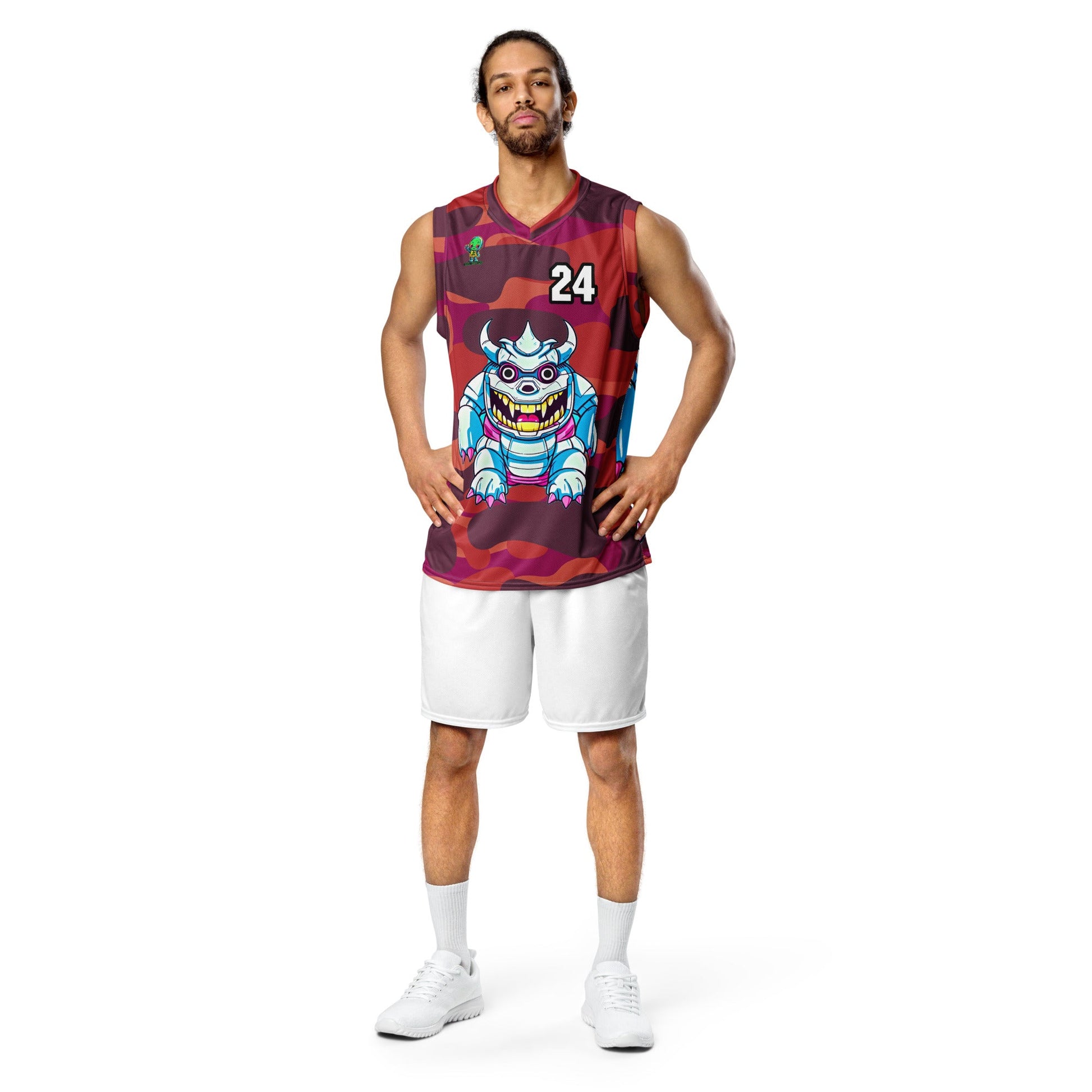 Kind Claw - Recycled unisex basketball jersey - Inferno Camo Colorway - BBairt