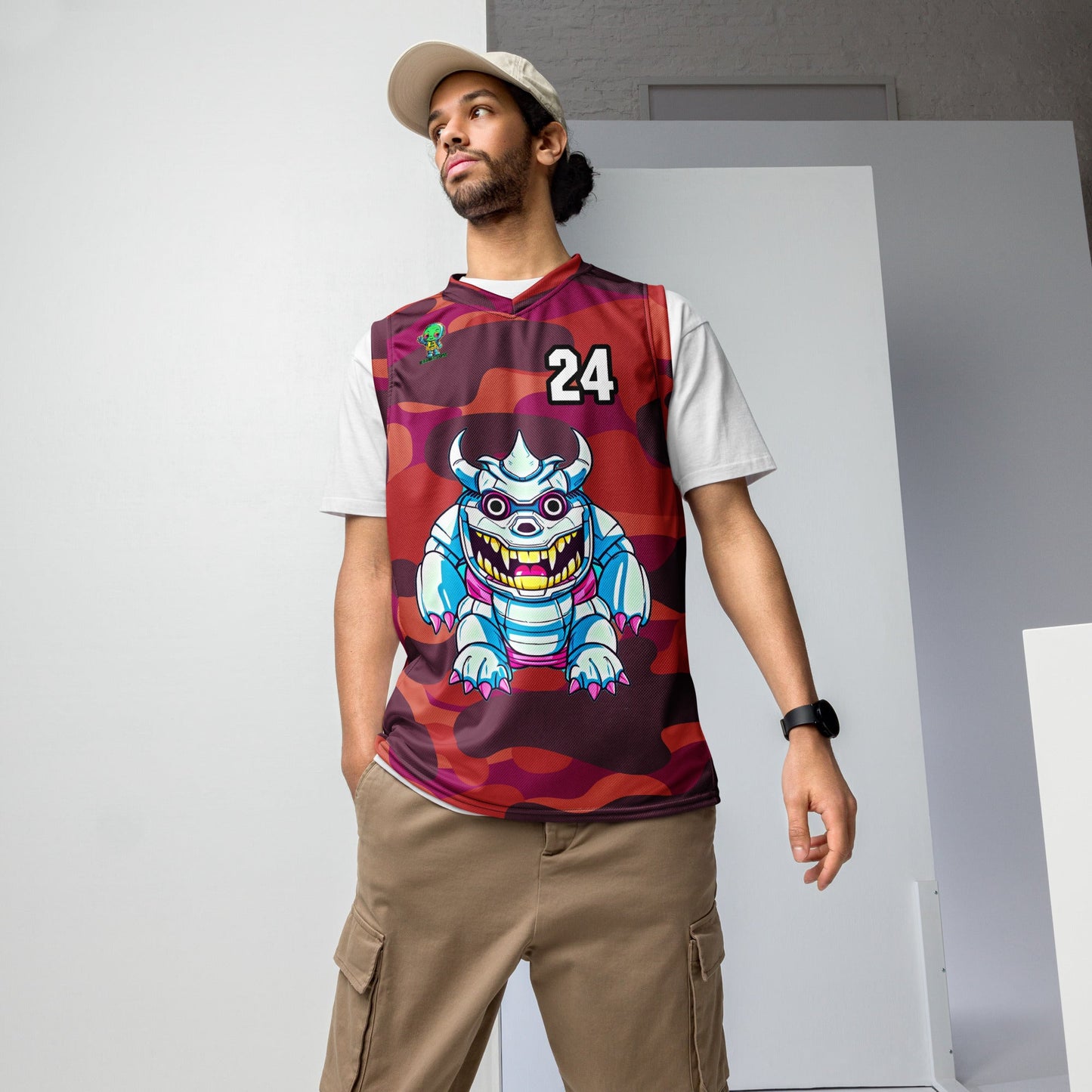 Kind Claw - Recycled unisex basketball jersey - Inferno Camo Colorway - BBairt