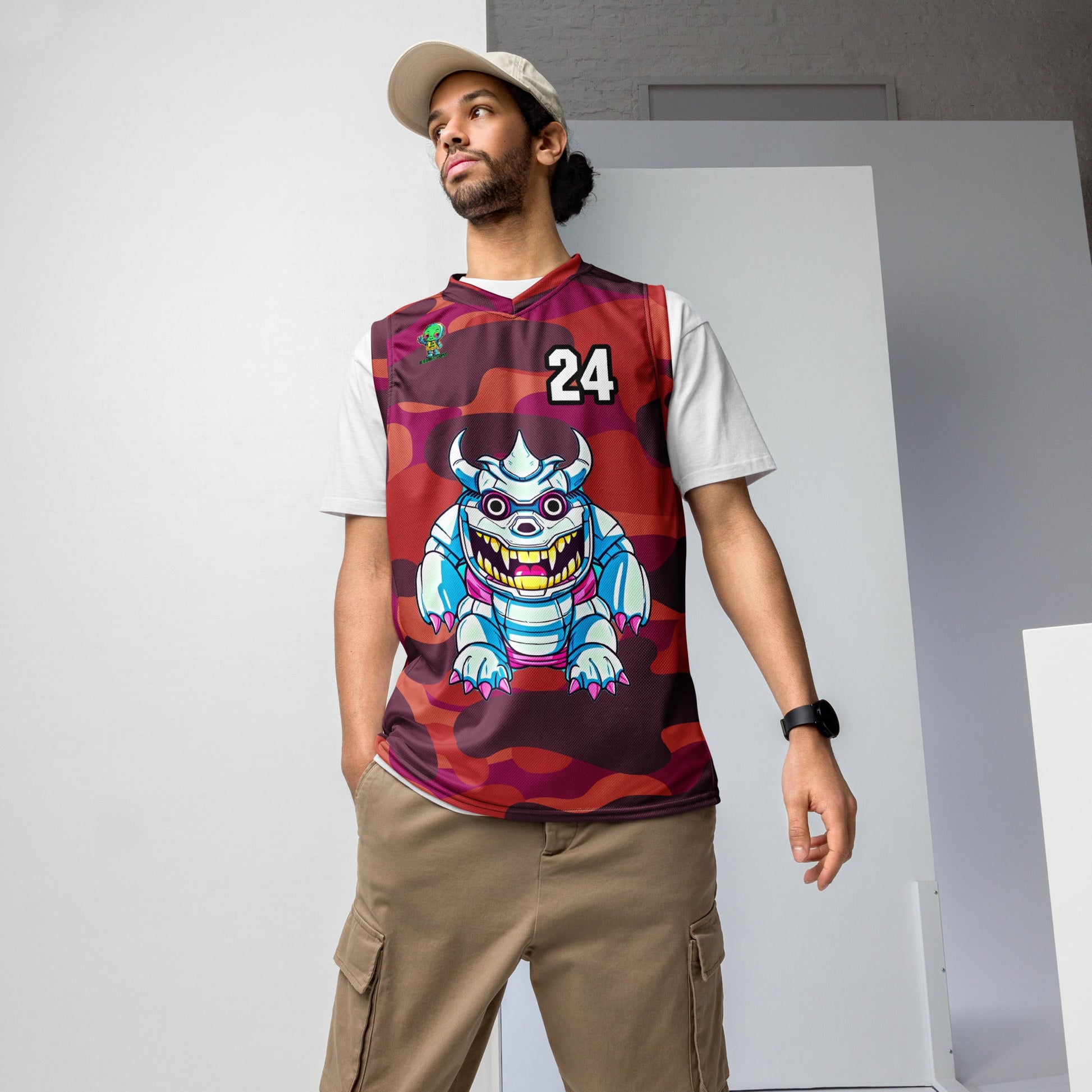 Kind Claw - Recycled unisex basketball jersey - Inferno Camo Colorway - BBairt