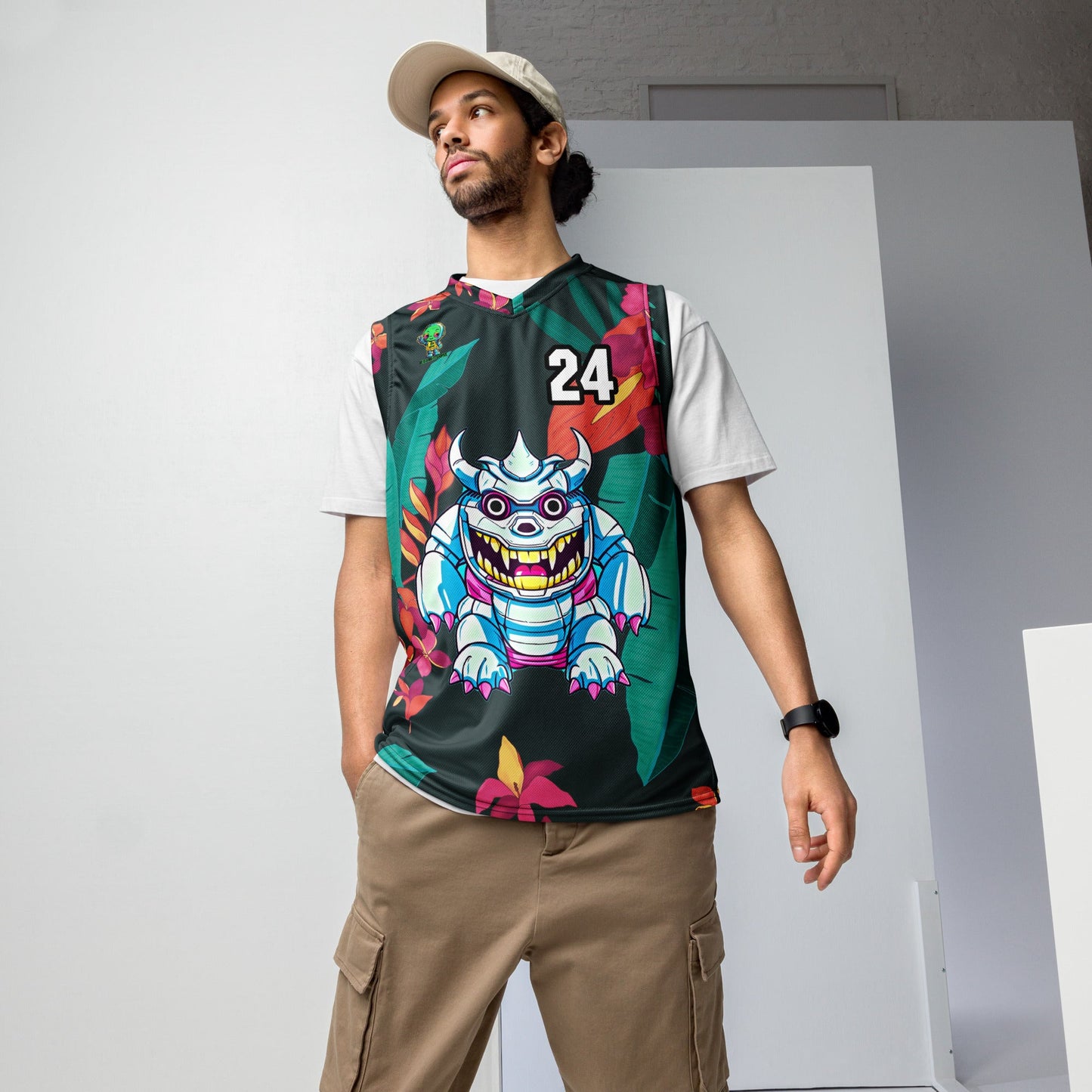 Kind Claw - Recycled unisex basketball jersey - Midnight Jungle Colorway - BBairt