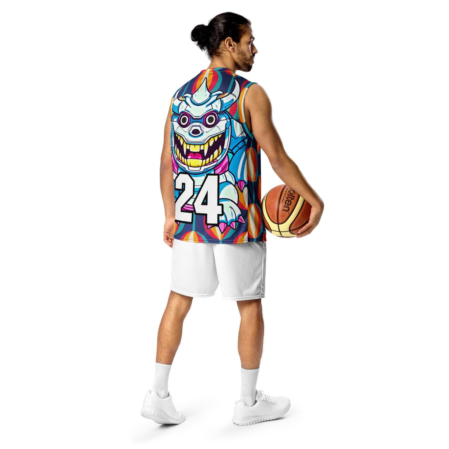Kind Claw - Recycled unisex basketball jersey - Retro Carnival Colorway - BBairt