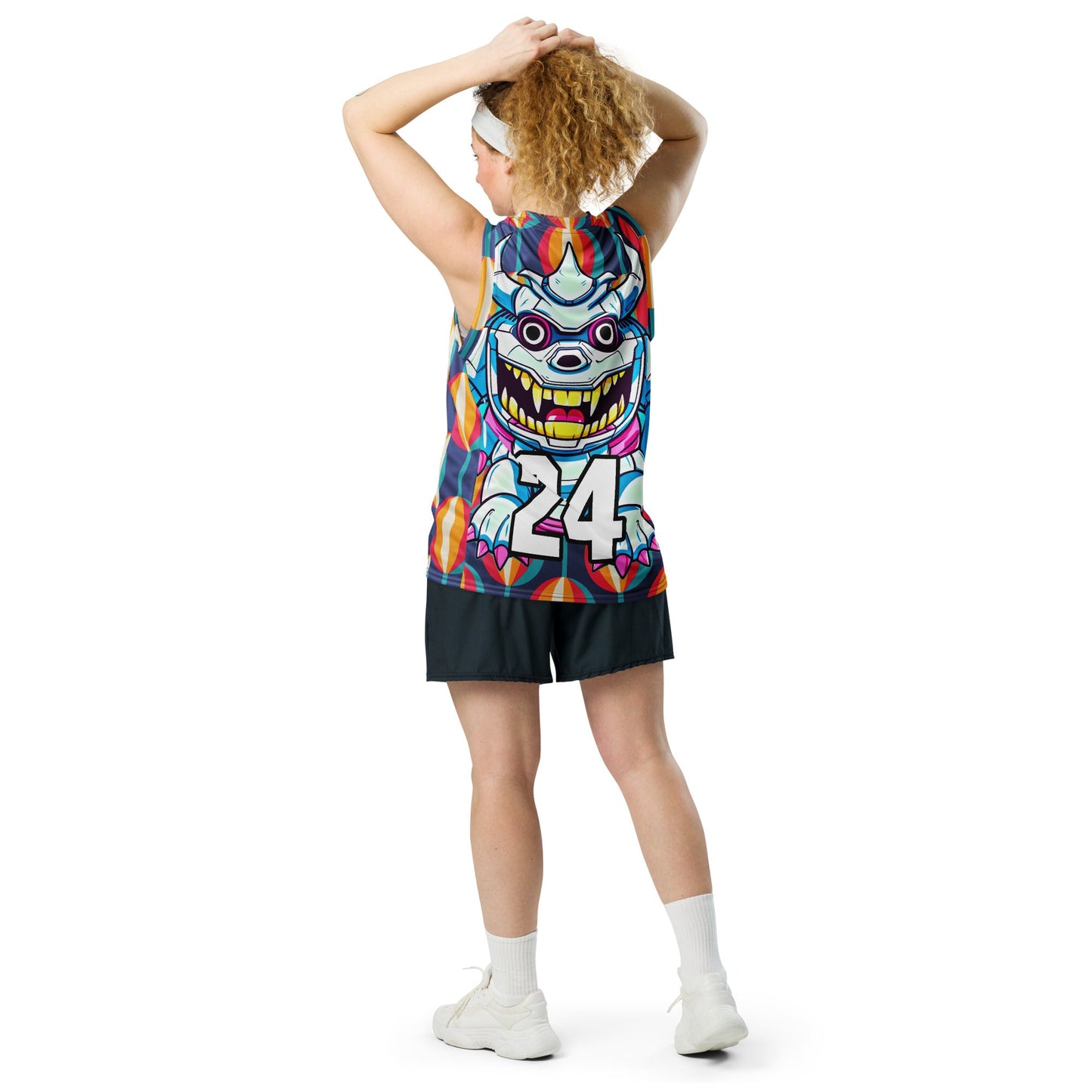 Kind Claw - Recycled unisex basketball jersey - Retro Carnival Colorway - BBairt