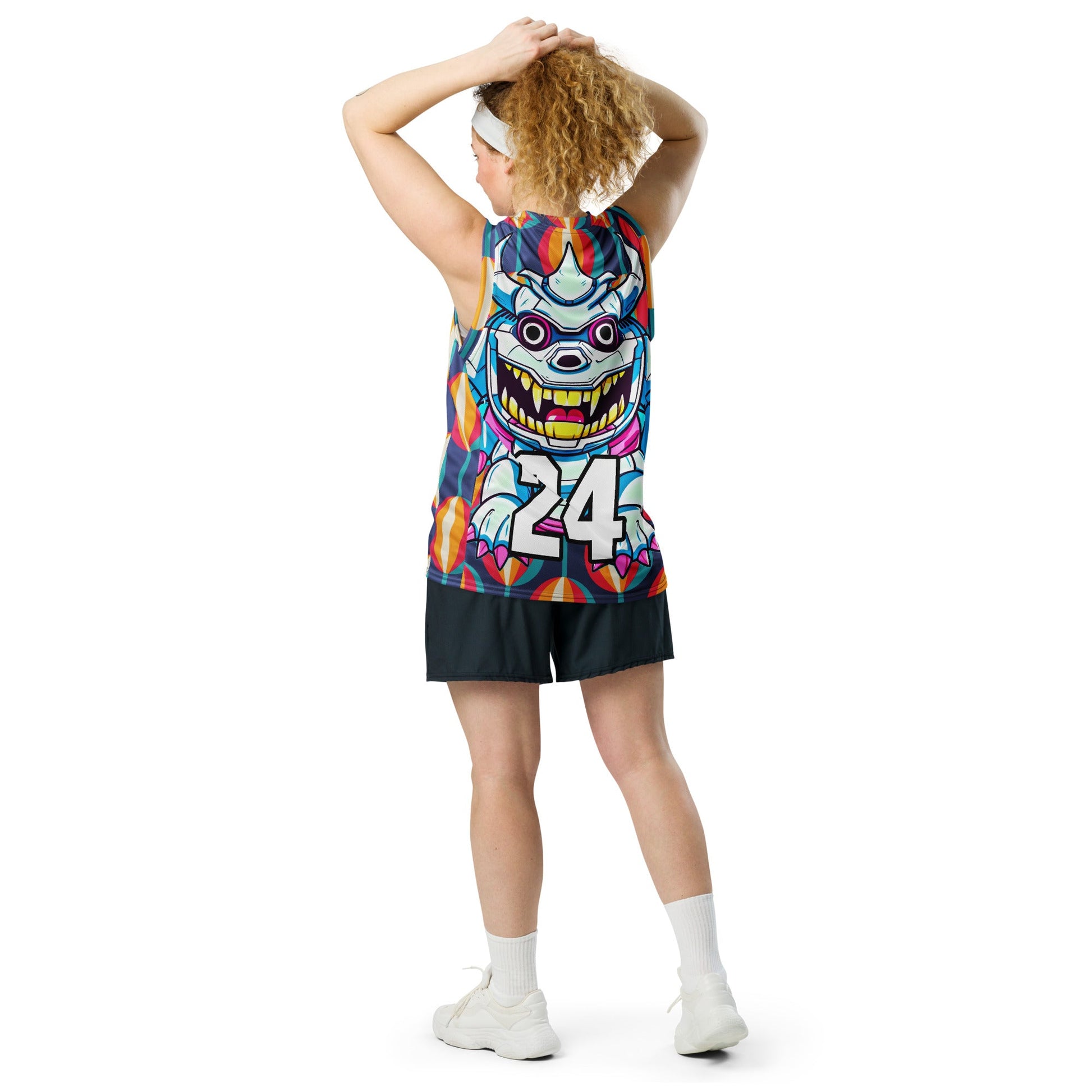 Kind Claw - Recycled unisex basketball jersey - Retro Carnival Colorway - BBairt