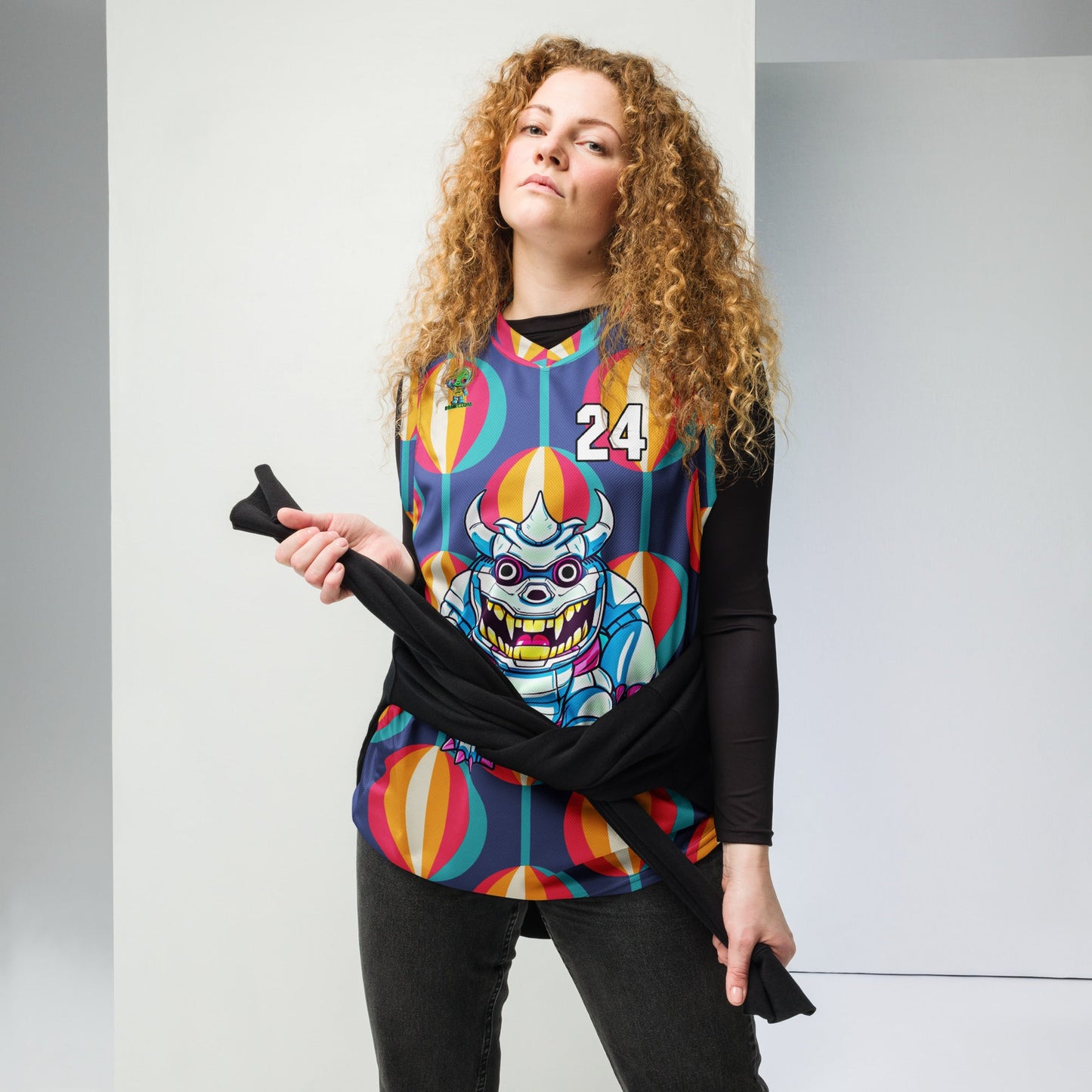 Kind Claw - Recycled unisex basketball jersey - Retro Carnival Colorway - BBairt