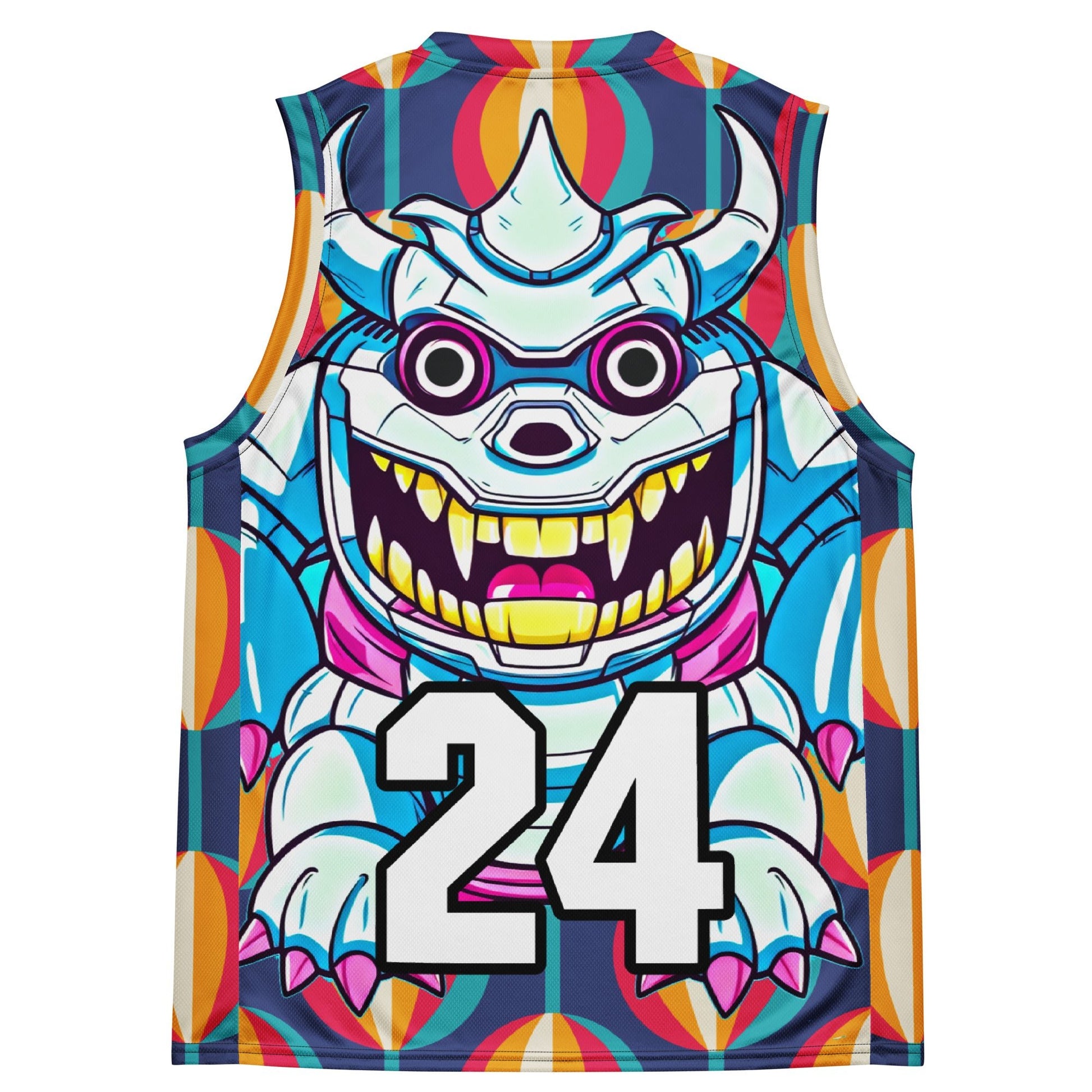 Kind Claw - Recycled unisex basketball jersey - Retro Carnival Colorway - BBairt