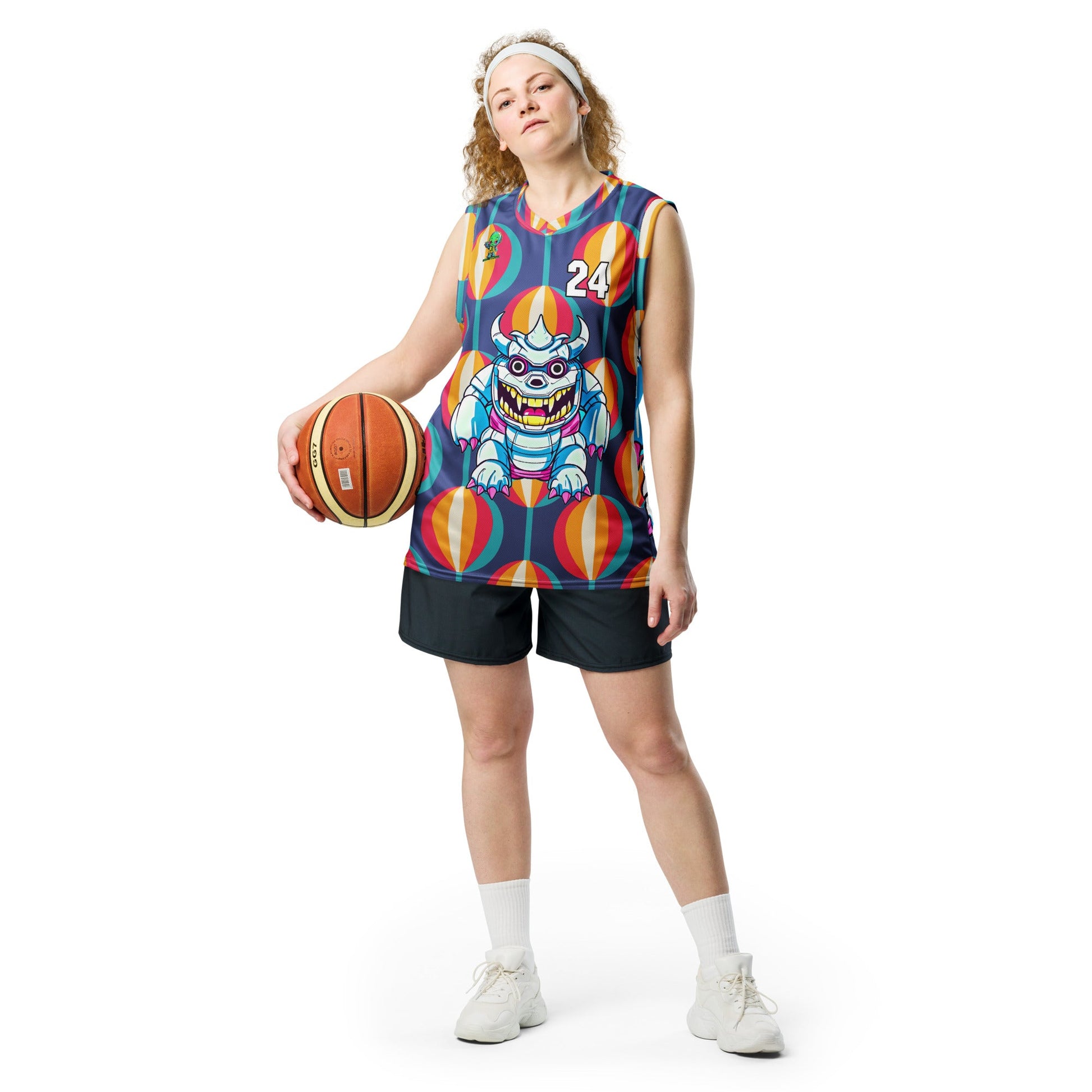 Kind Claw - Recycled unisex basketball jersey - Retro Carnival Colorway - BBairt