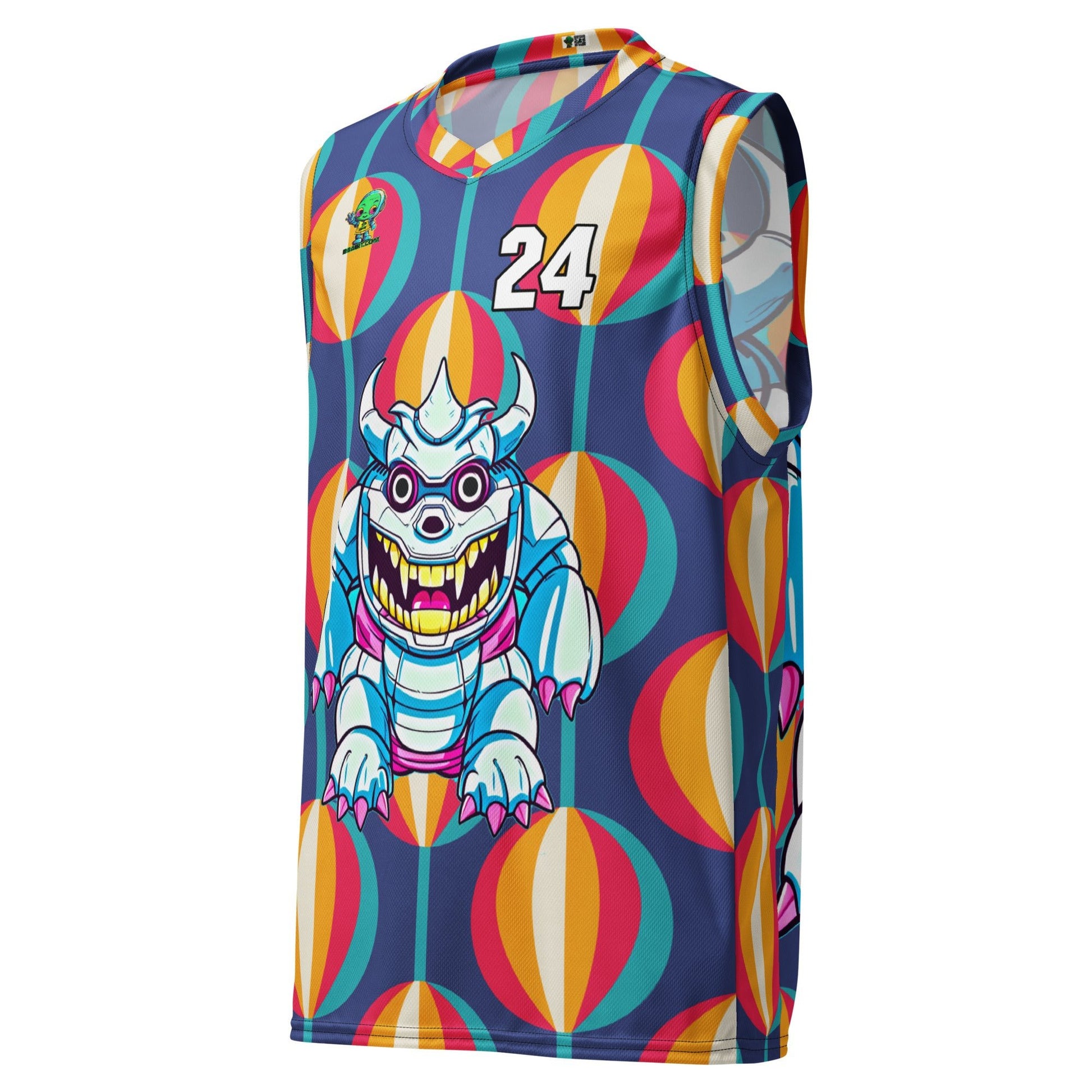 Kind Claw - Recycled unisex basketball jersey - Retro Carnival Colorway - BBairt