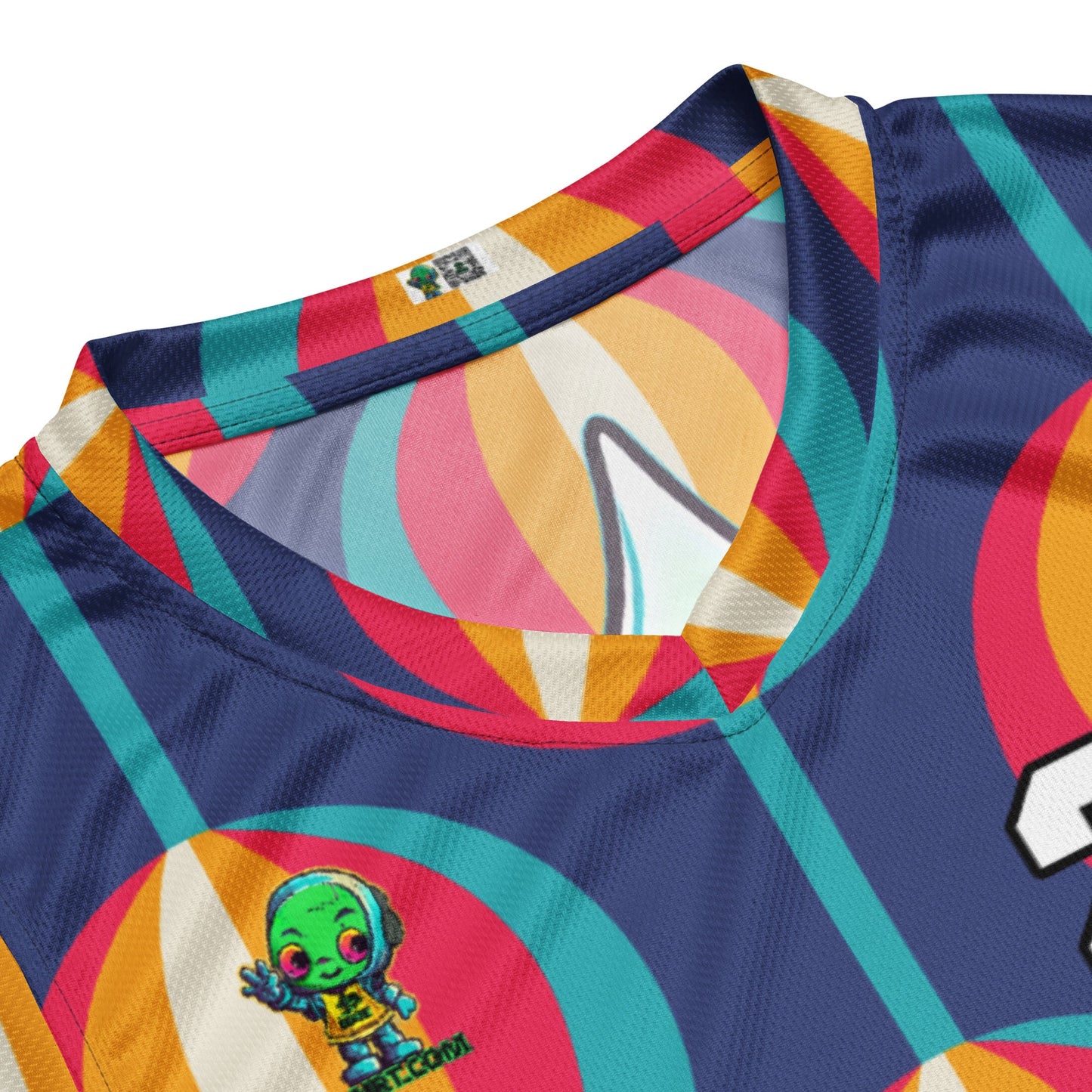 Kind Claw - Recycled unisex basketball jersey - Retro Carnival Colorway - BBairt