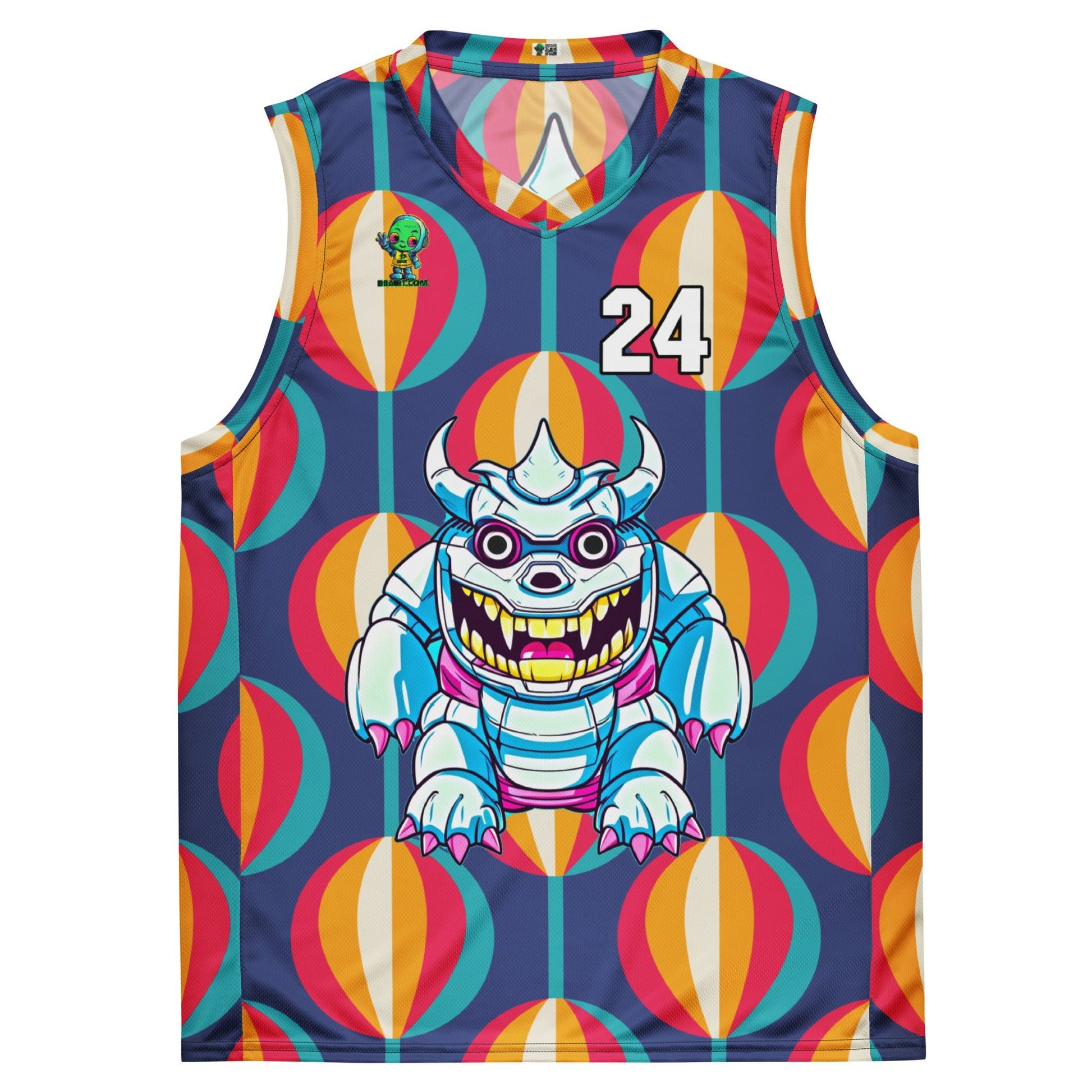 Kind Claw - Recycled unisex basketball jersey - Retro Carnival Colorway - BBairt
