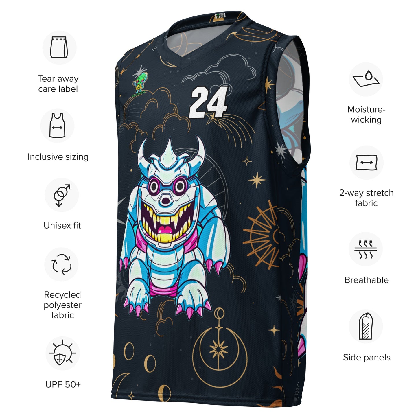 Kind Claw - Recycled unisex basketball jersey - Starry Odyssey Colorway - BBairt