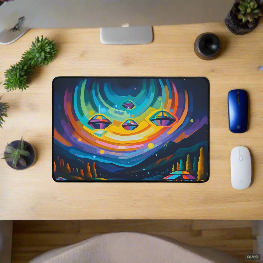 Visitors at Lakeside Haven Desk Mat