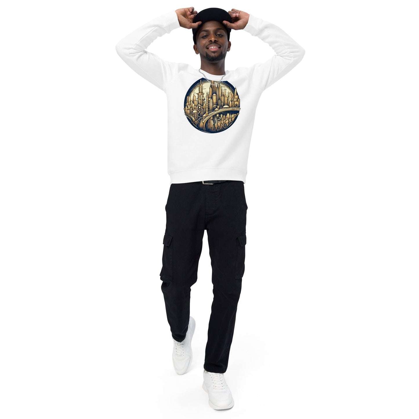 LuminaMetrix - Unisex organic raglan sweatshirt - BBairt