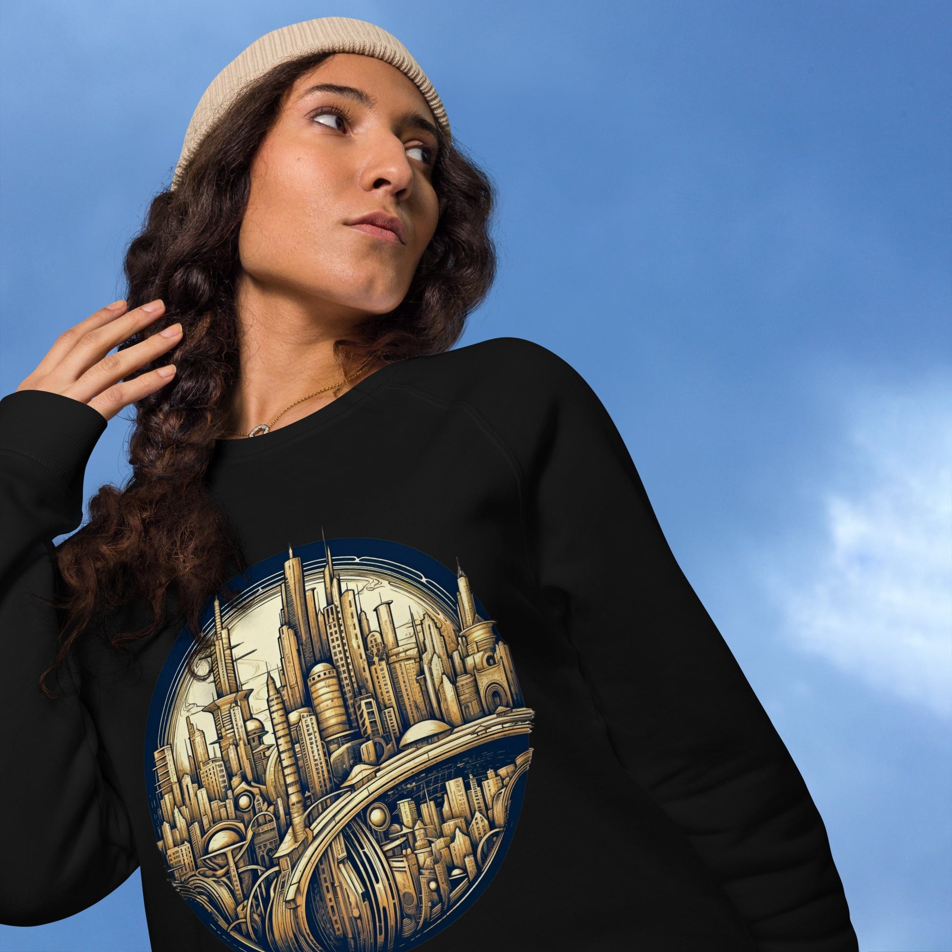 LuminaMetrix - Unisex organic raglan sweatshirt - BBairt