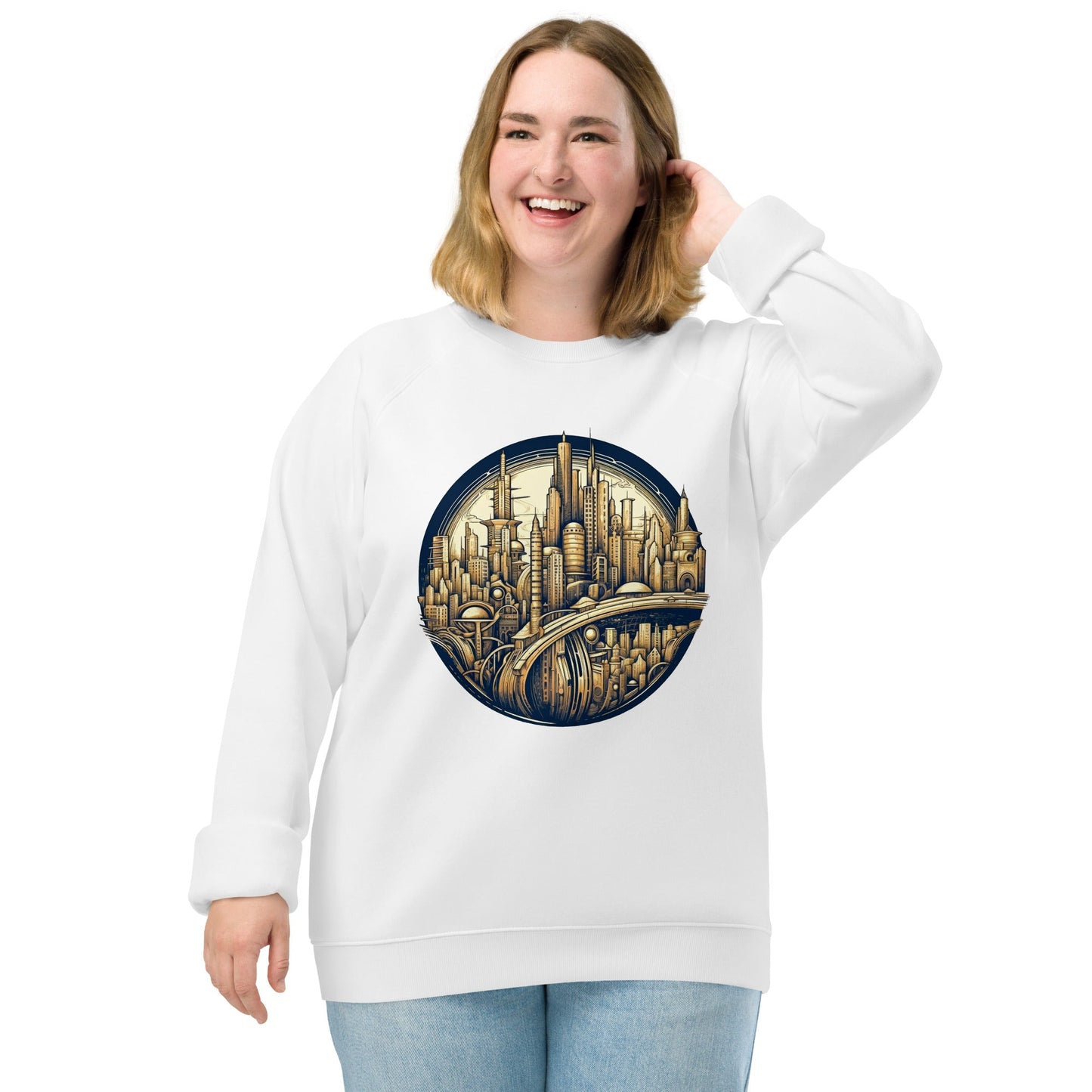 LuminaMetrix - Unisex organic raglan sweatshirt - BBairt