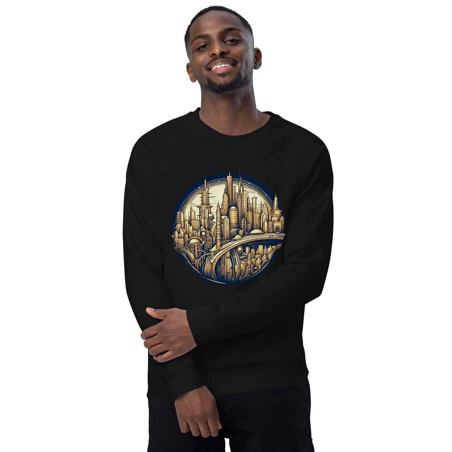 LuminaMetrix - Unisex organic raglan sweatshirt - BBairt