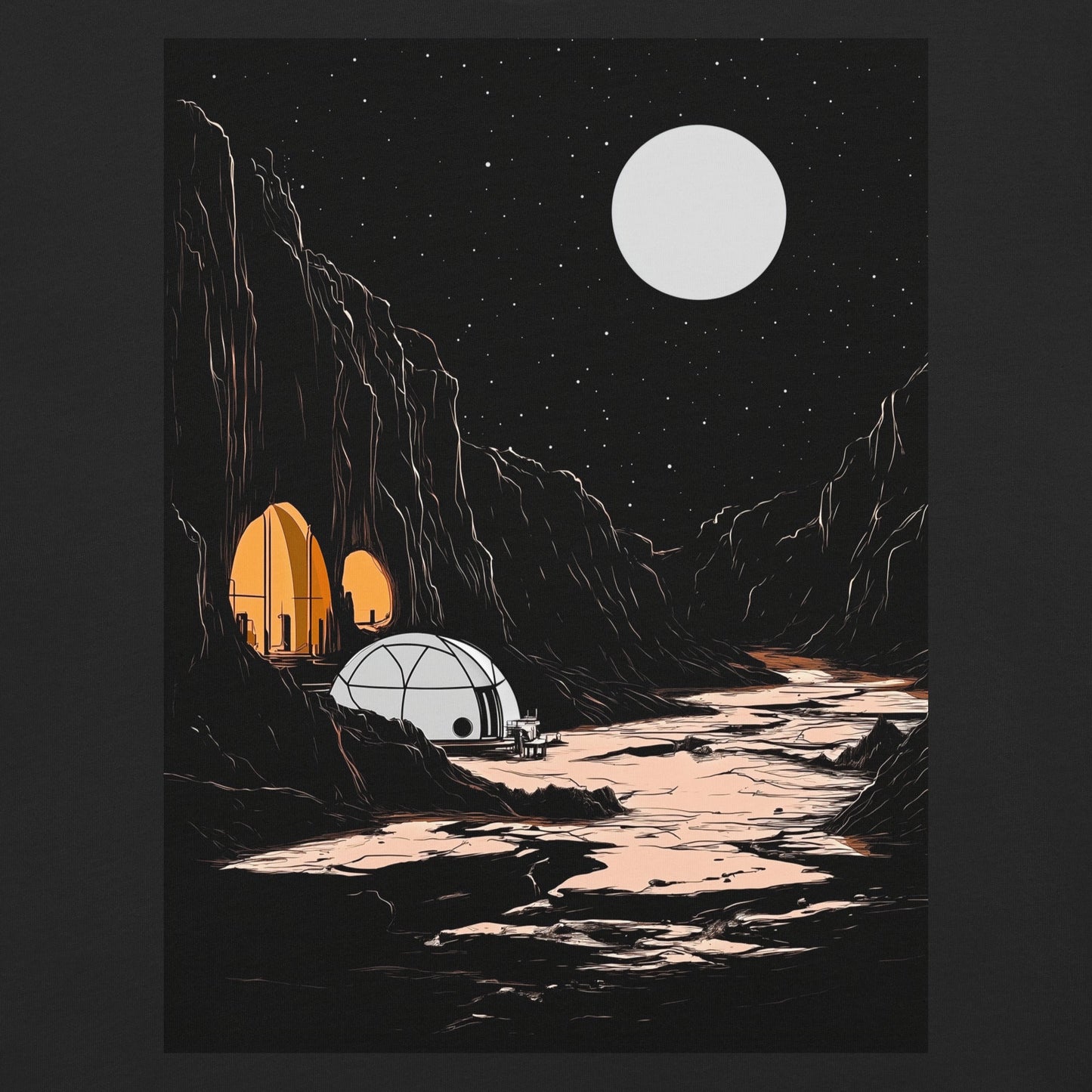 Lunar Outpost - Unisex garment - dyed heavyweight t-shirt - BBairt