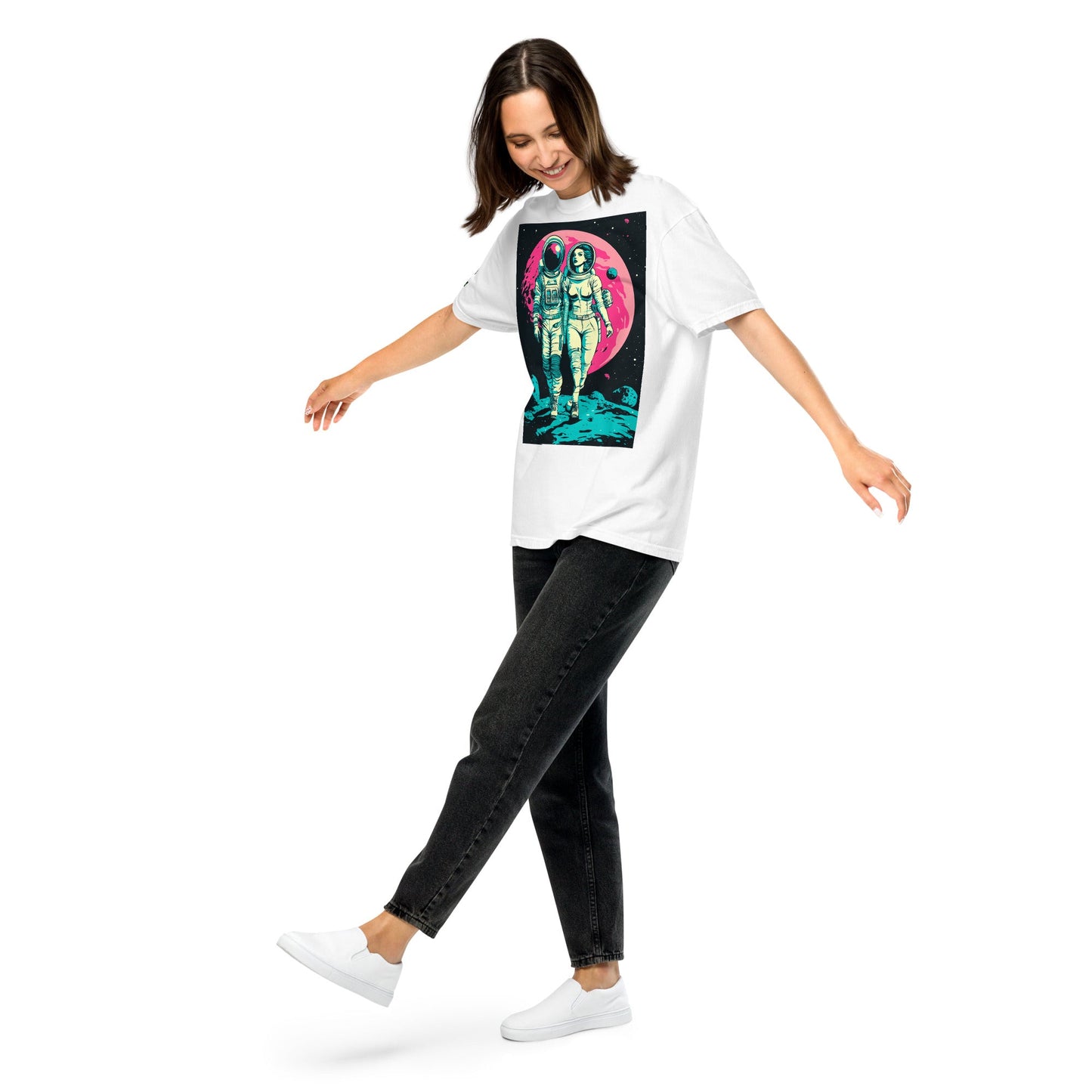 Lunar Stroll - Unisex garment - dyed heavyweight t-shirt - BBairt