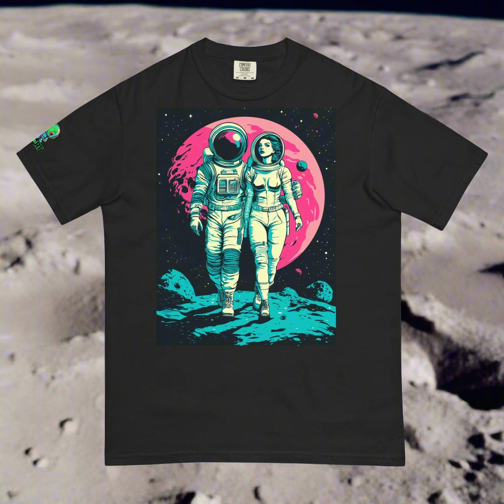 Lunar Stroll - Unisex garment - dyed heavyweight t-shirt - BBairt