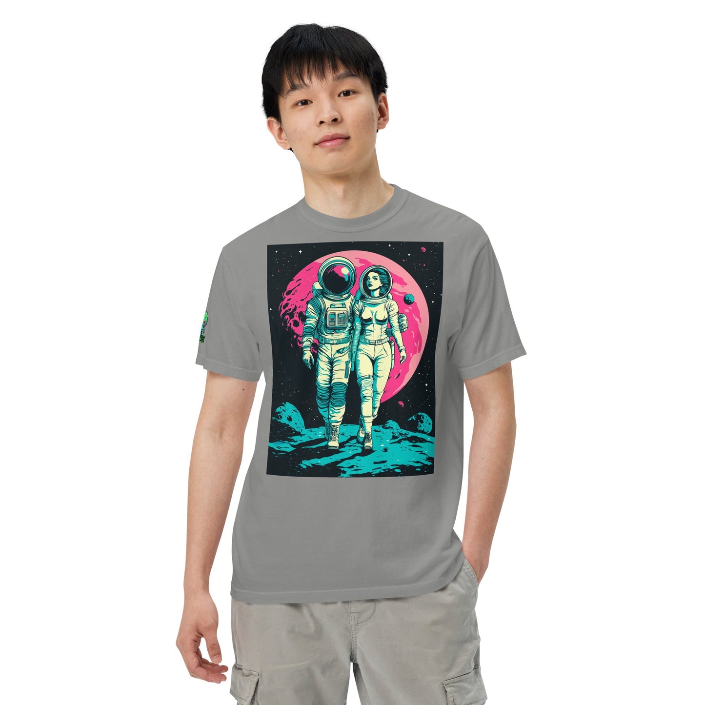 Lunar Stroll - Unisex garment - dyed heavyweight t-shirt - BBairt