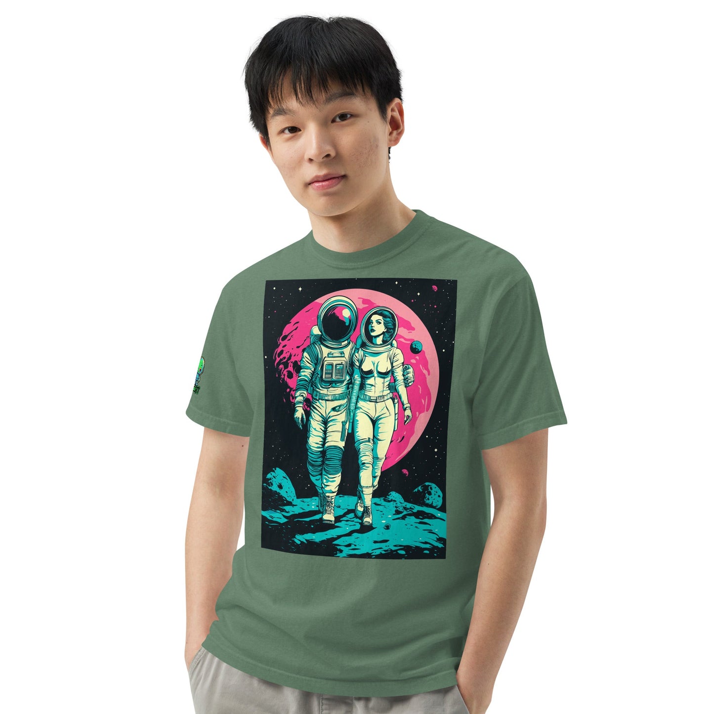 Lunar Stroll - Unisex garment - dyed heavyweight t-shirt - BBairt