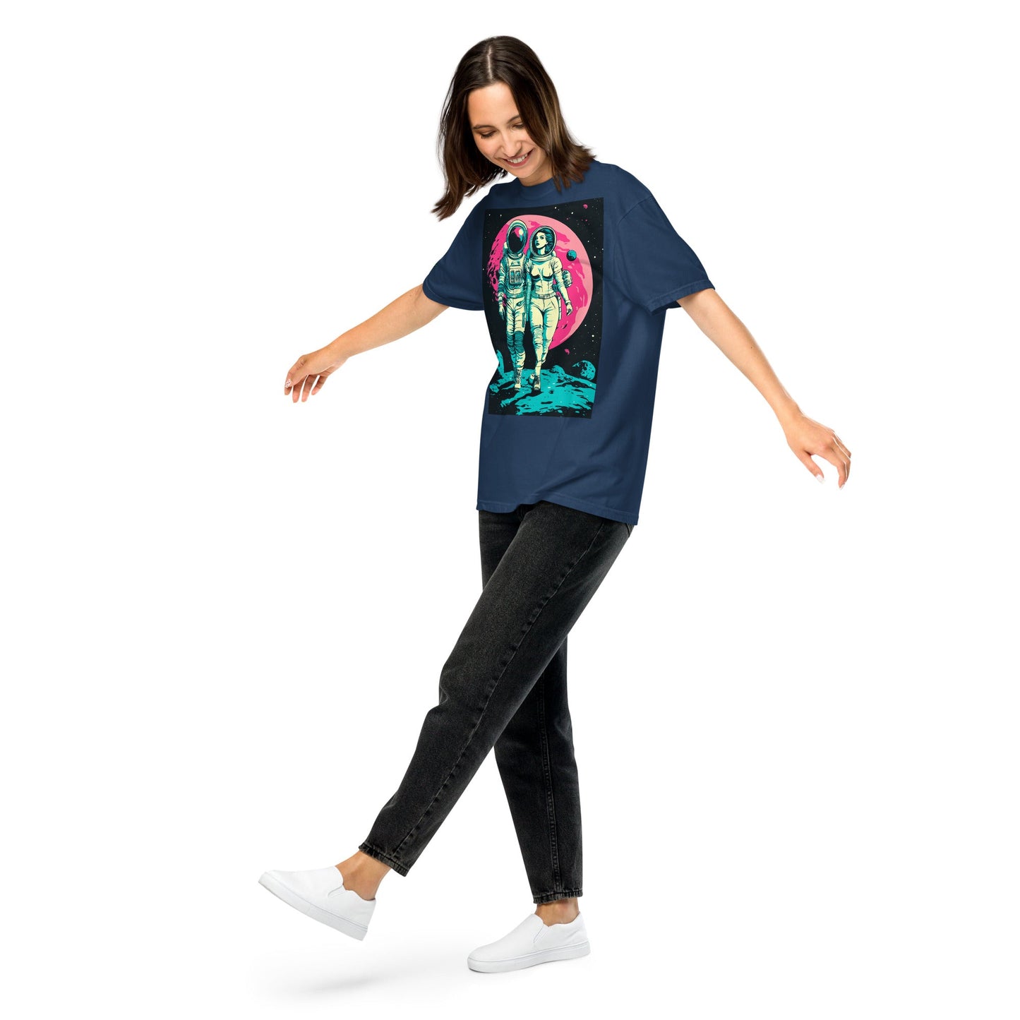 Lunar Stroll - Unisex garment - dyed heavyweight t-shirt - BBairt