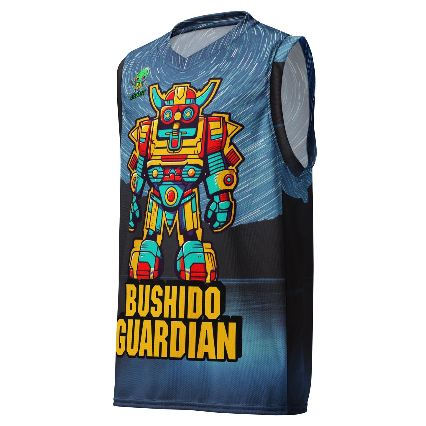 Mech Bushido Guardian - Recycled unisex basketball jersey - Lake - BBairt