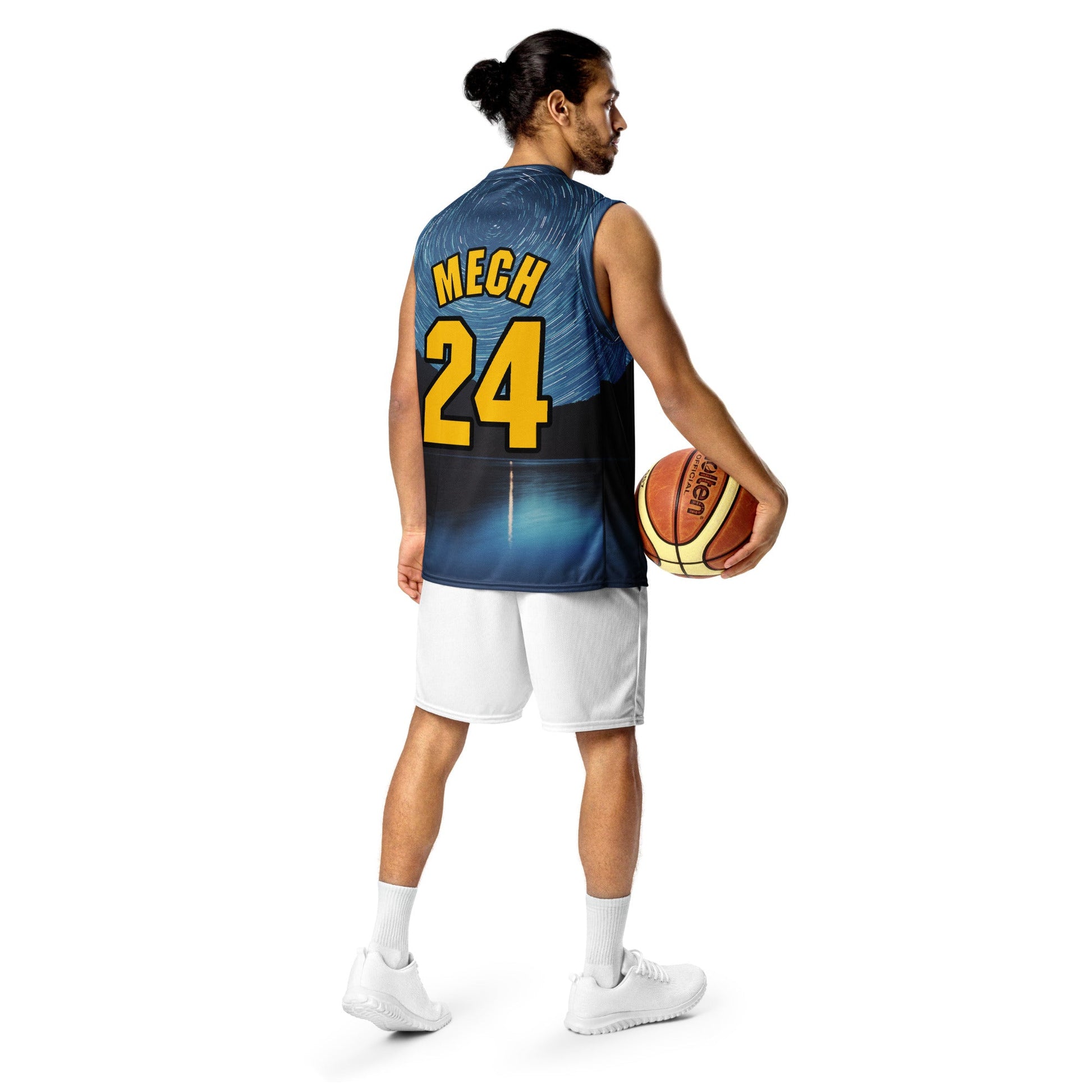 Mech Bushido Guardian - Recycled unisex basketball jersey - Lake - BBairt