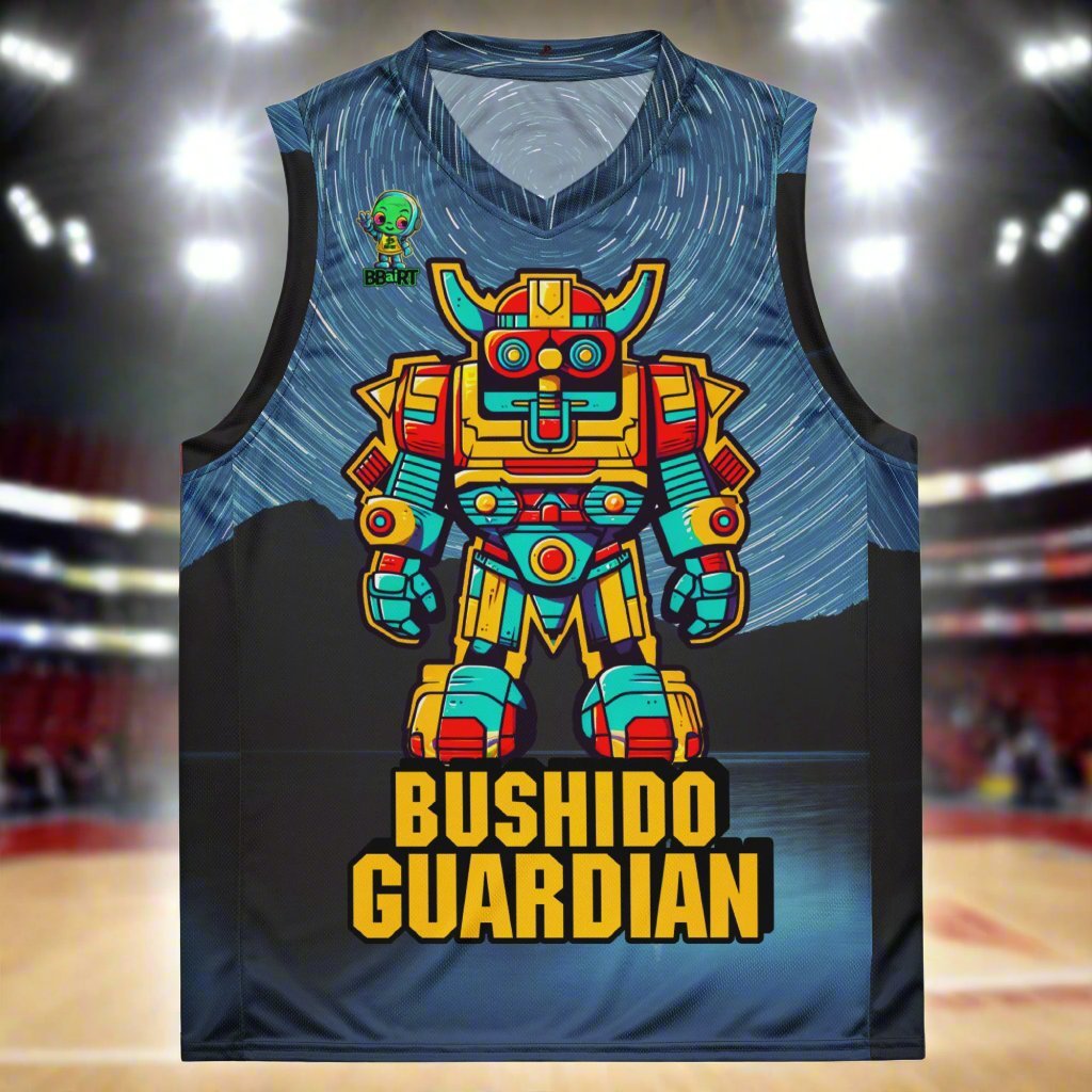 Mech Bushido Guardian - Recycled unisex basketball jersey - Lake - BBairt