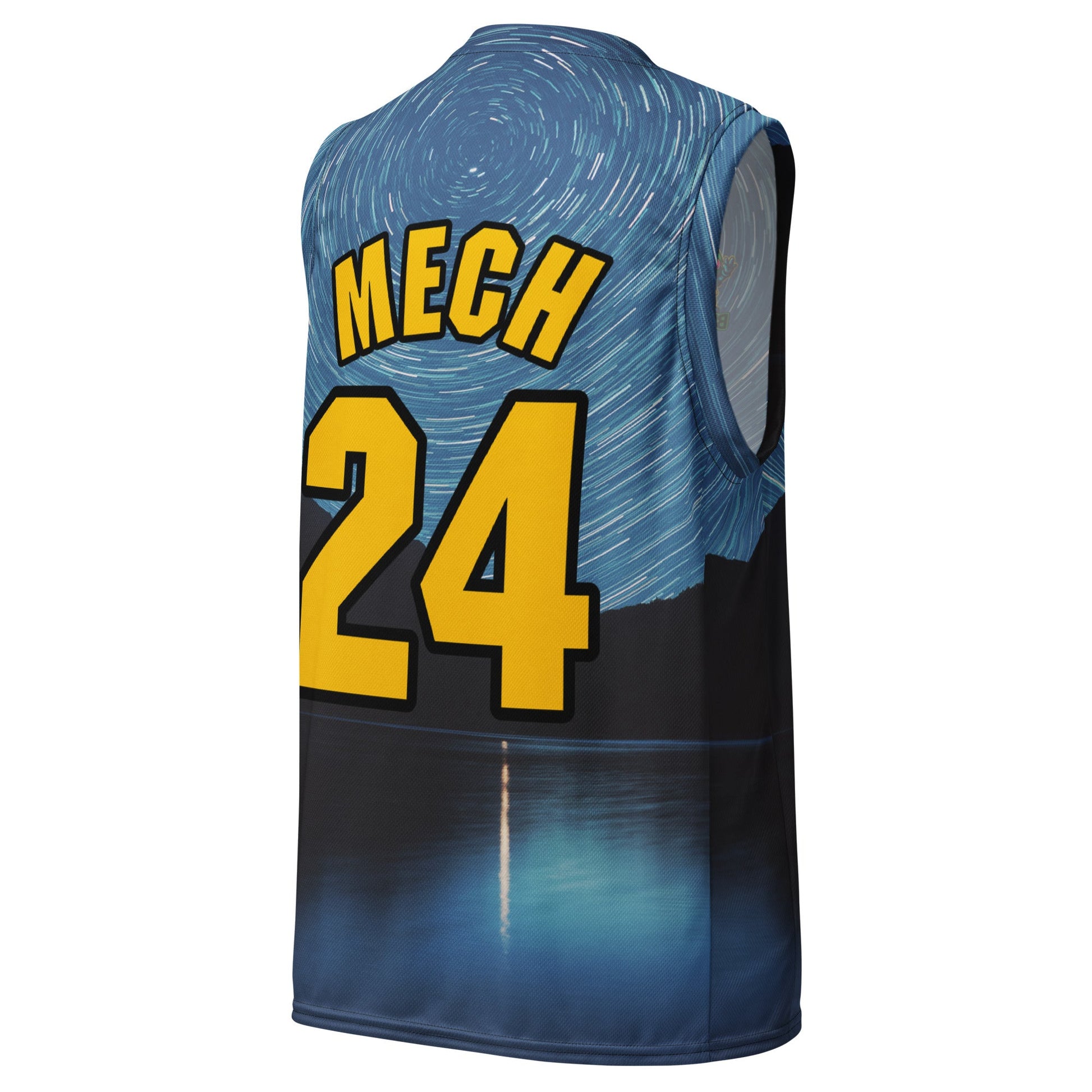 Mech Bushido Guardian - Recycled unisex basketball jersey - Lake - BBairt