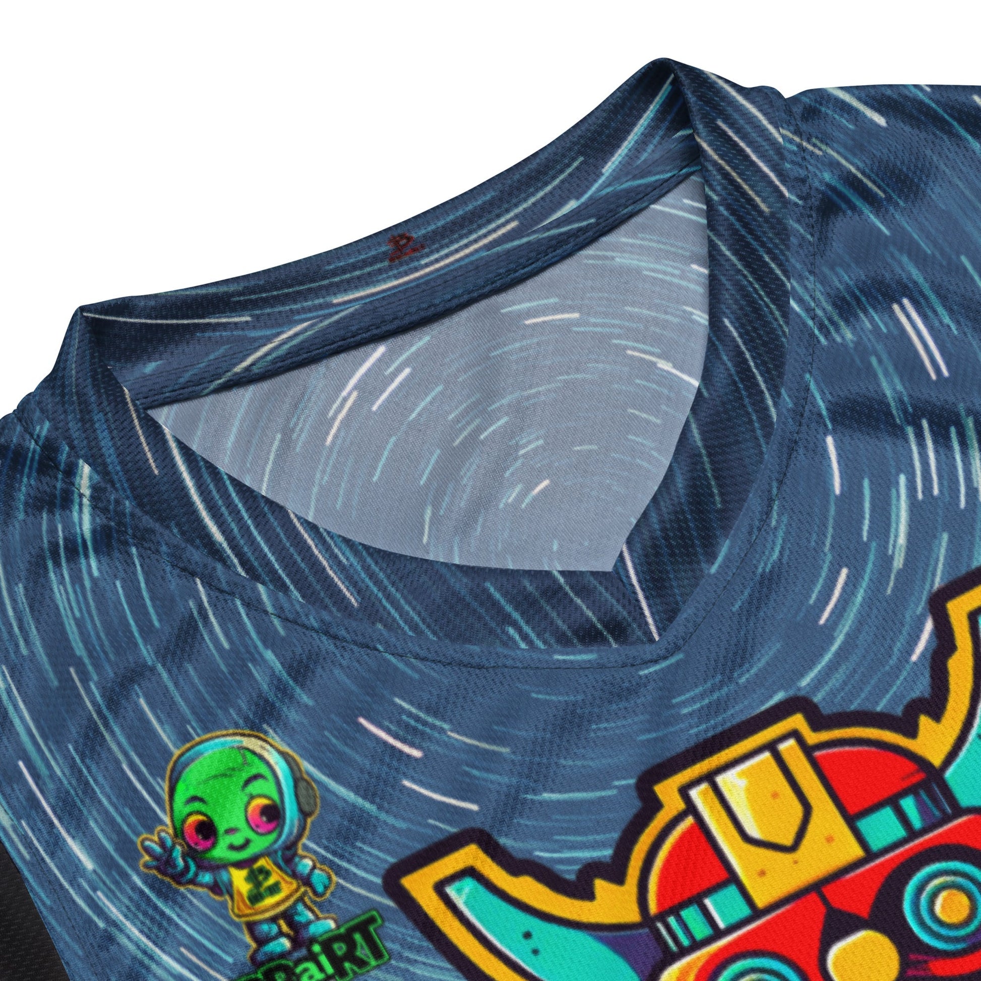 Mech Bushido Guardian - Recycled unisex basketball jersey - Lake - BBairt