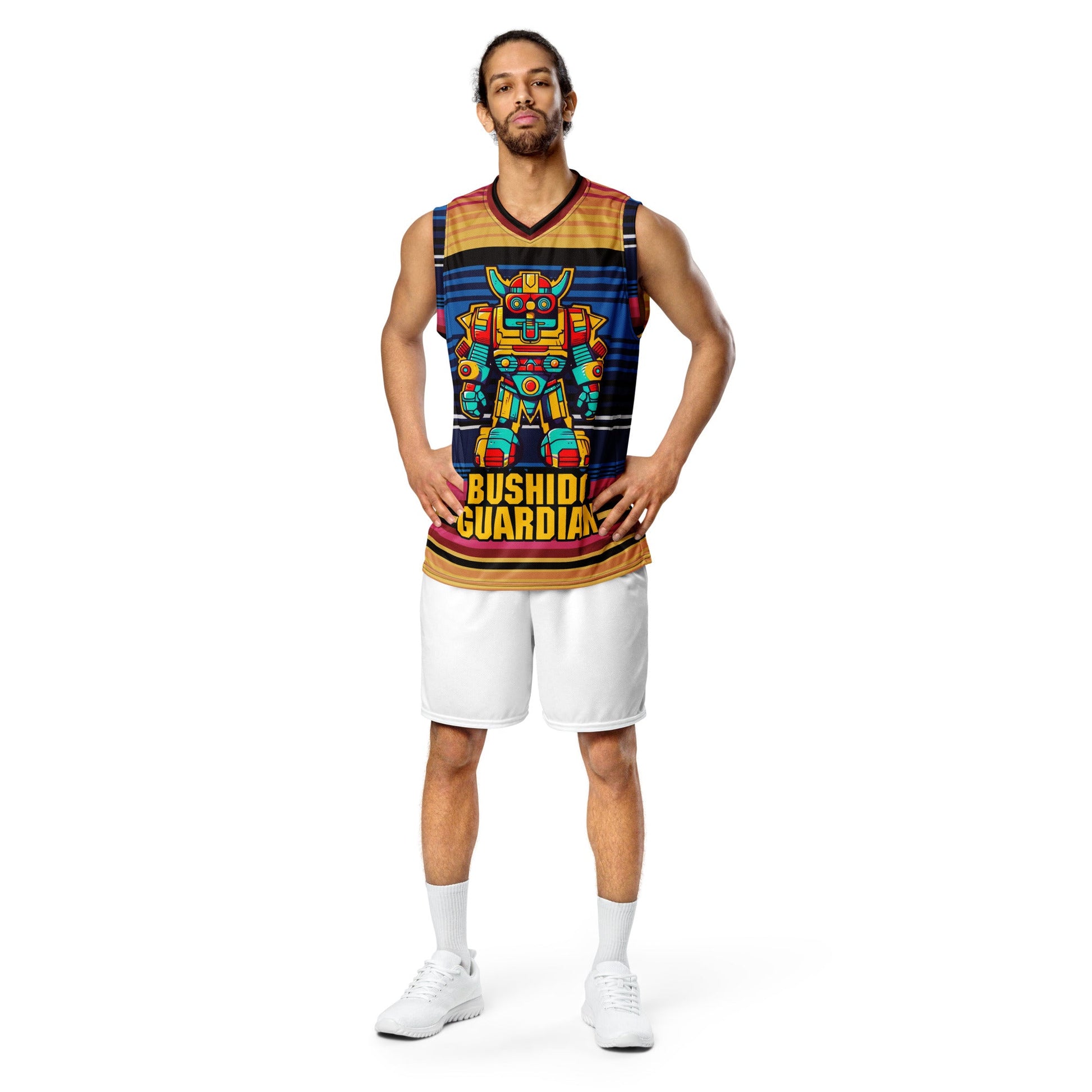 Mech Bushido Guardian - Recycled unisex basketball jersey - Neopolitan - BBairt
