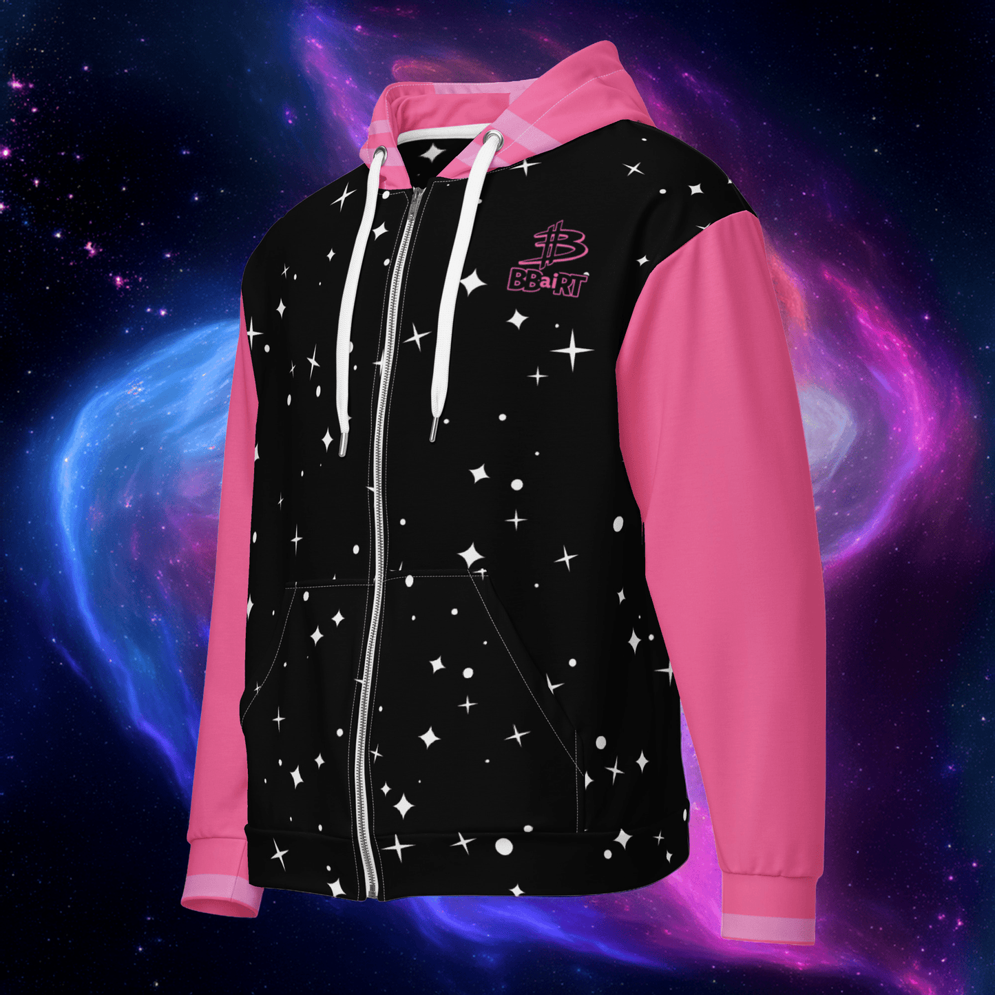 Mochi the Astro Kitten - Unisex All - Over Print Zip Hoodie - BBairt