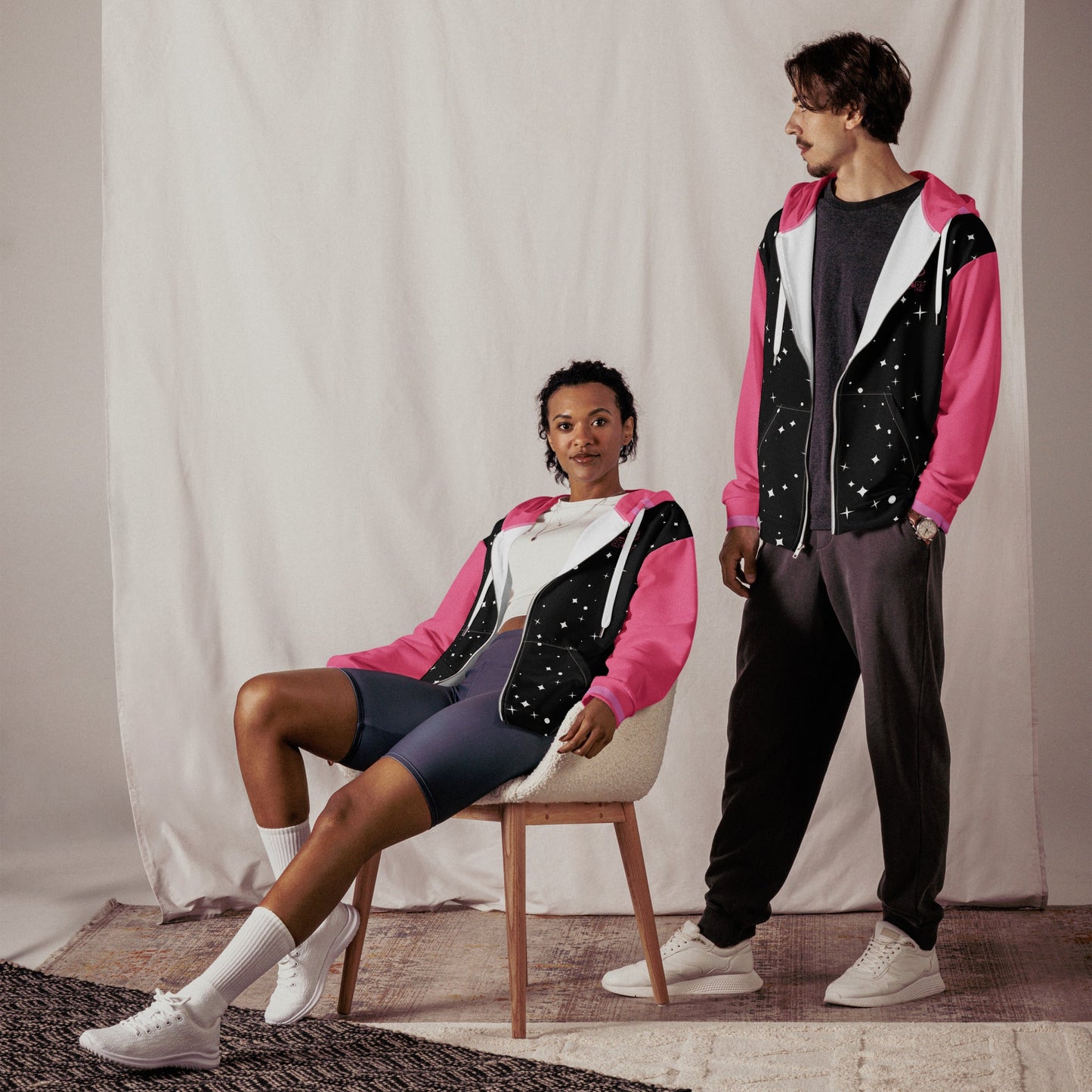 Mochi the Astro Kitten - Unisex All - Over Print Zip Hoodie - BBairt