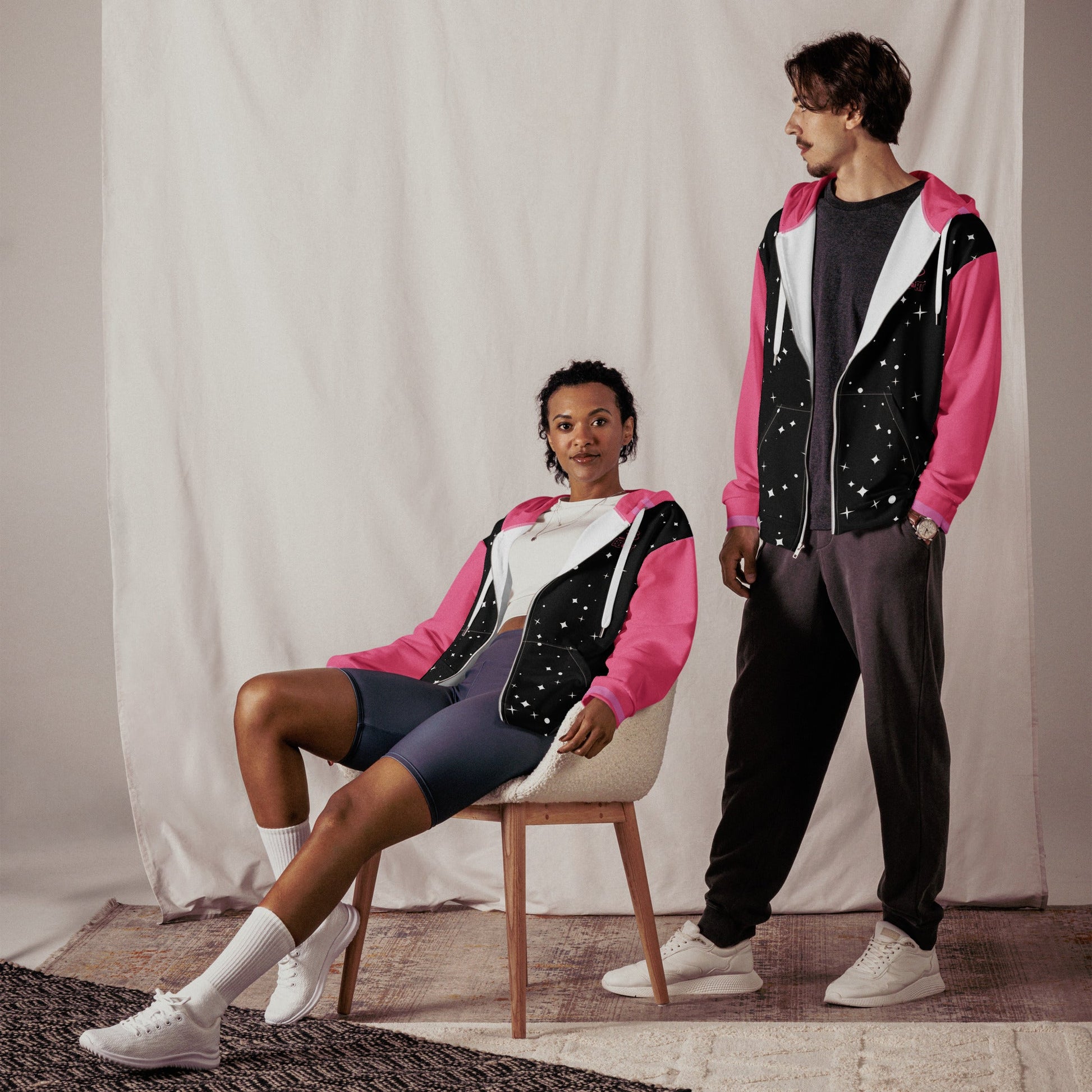 Mochi the Astro Kitten - Unisex All - Over Print Zip Hoodie - BBairt