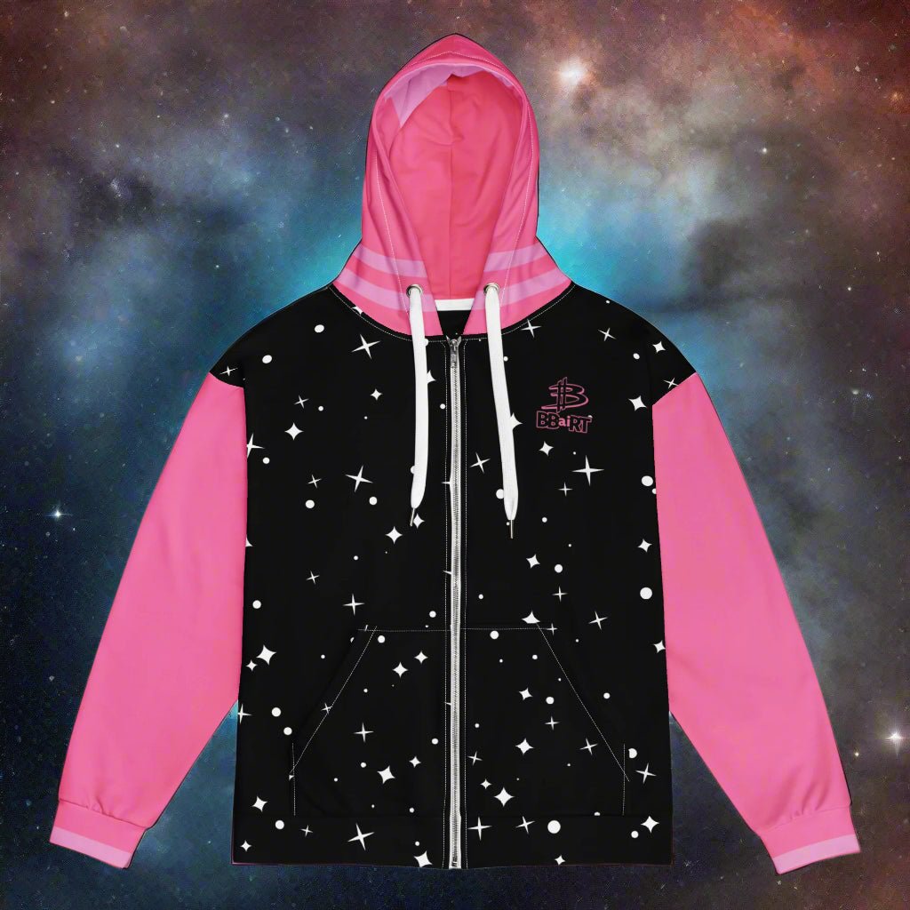 Mochi the Astro Kitten - Unisex All - Over Print Zip Hoodie - BBairt